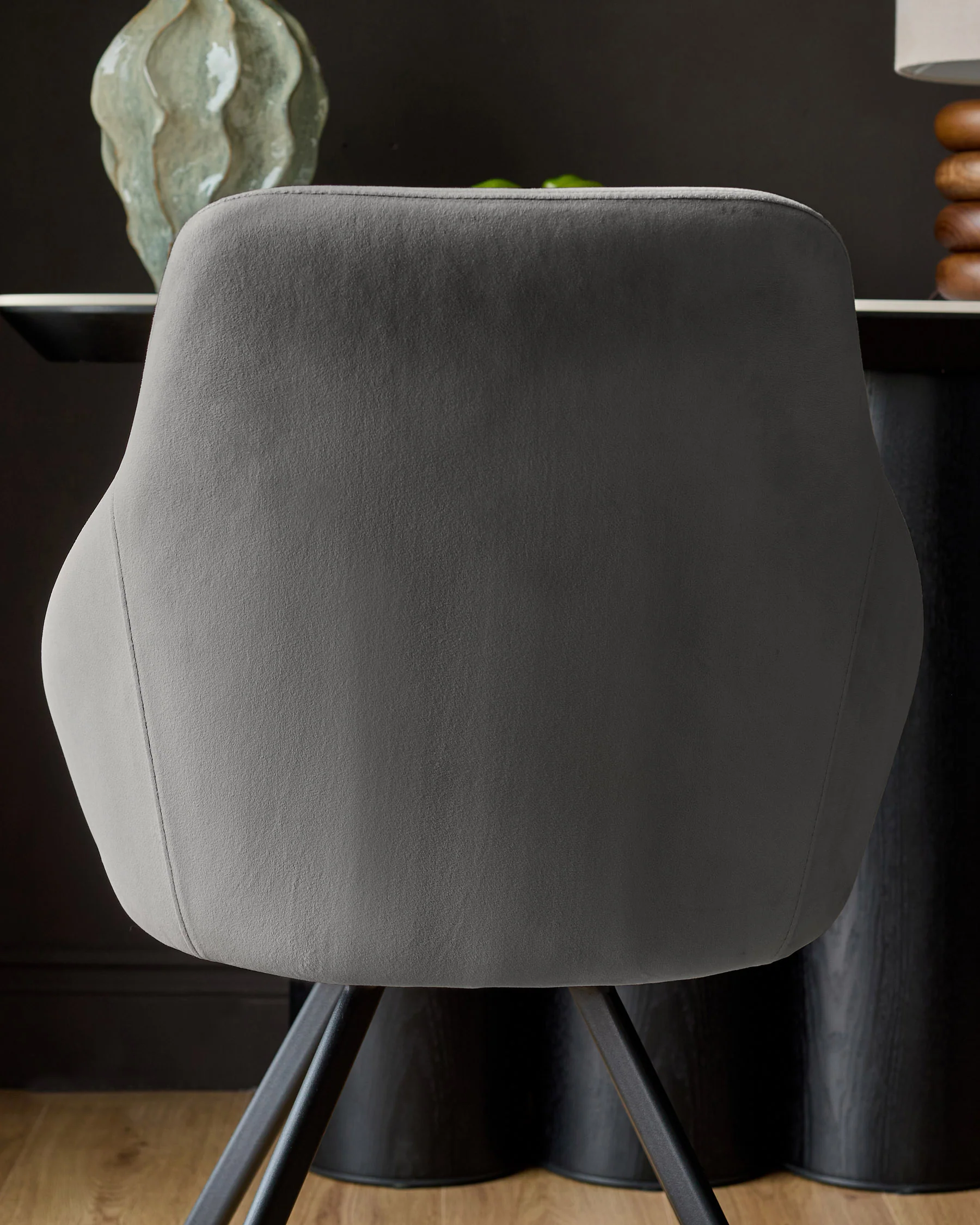Cleo Dark Grey Velvet Swivel Chair - Image 7