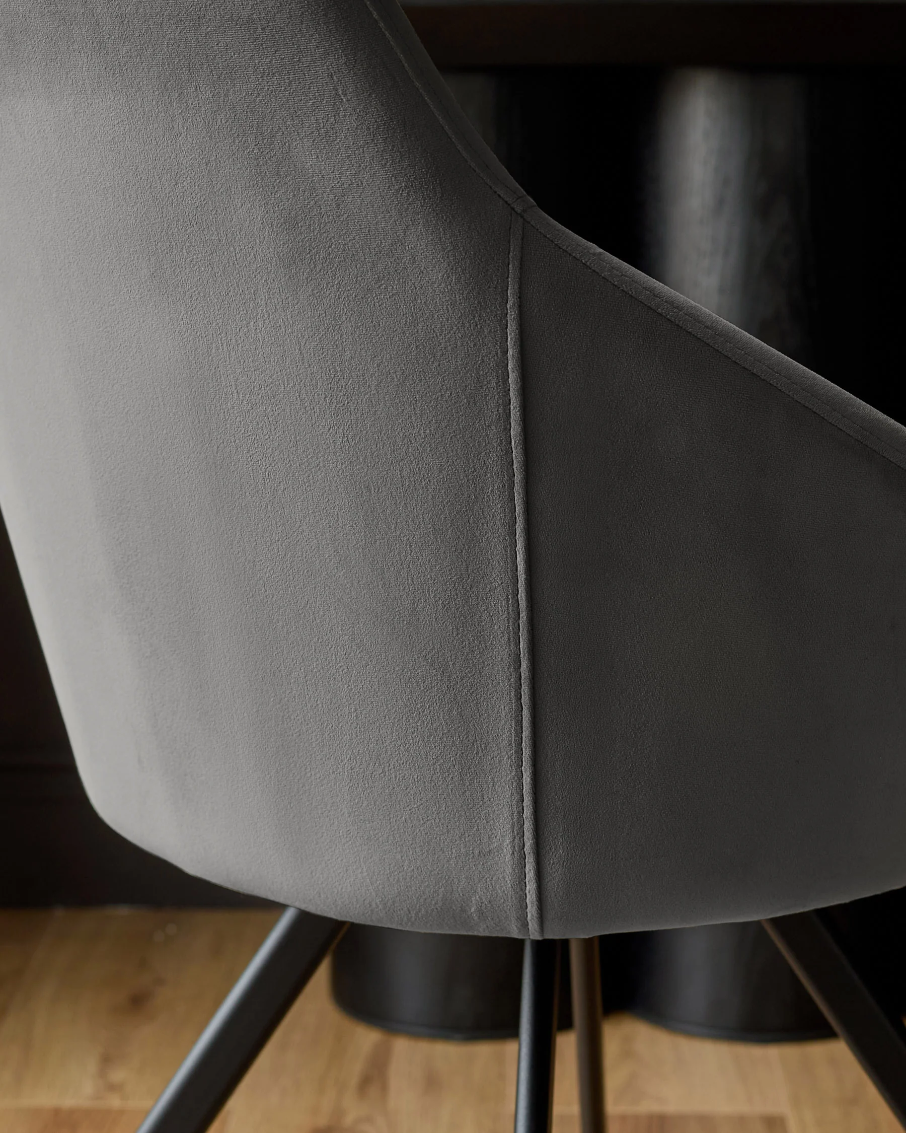 Cleo Dark Grey Velvet Swivel Chair - Image 8