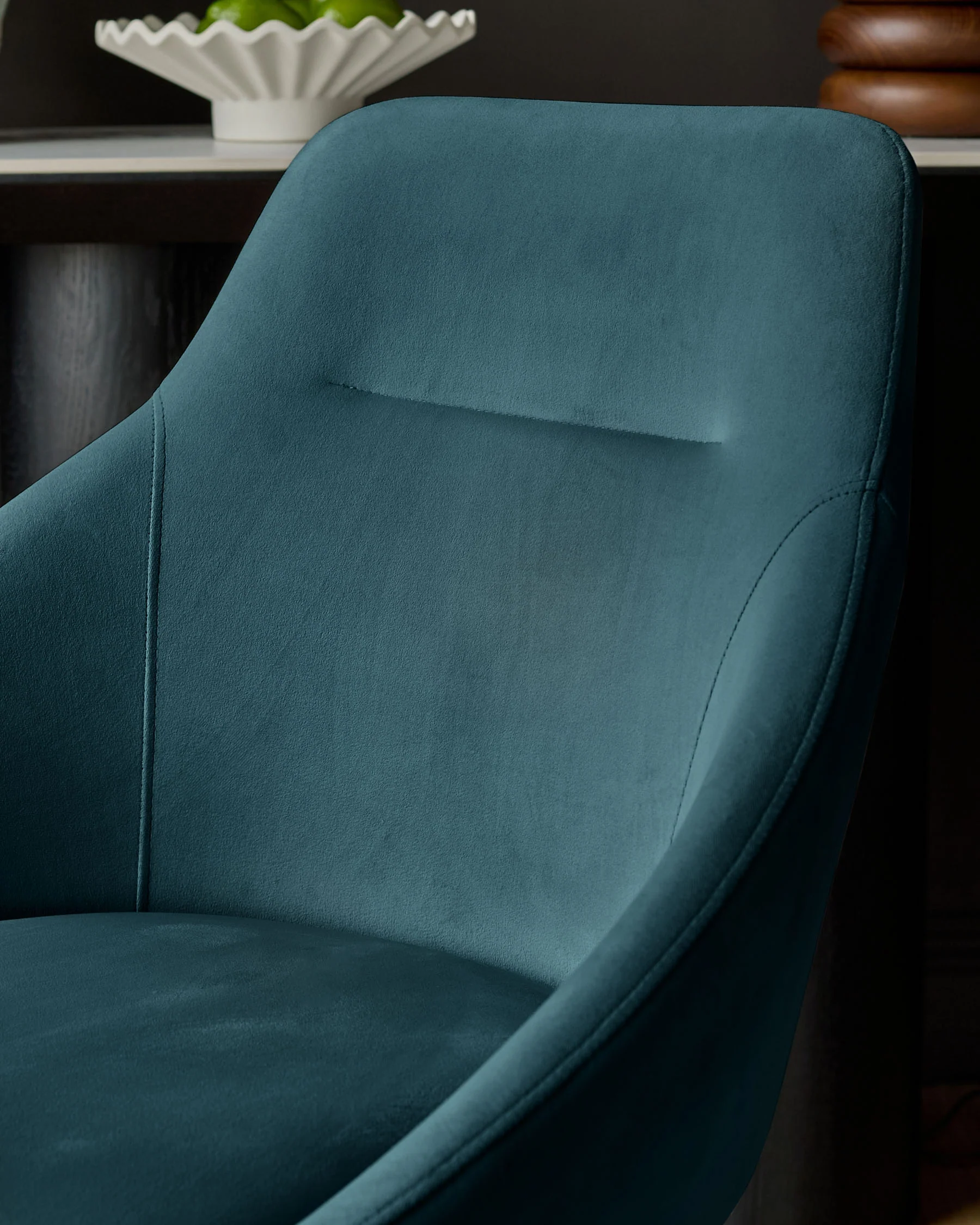 Cleo Dark Teal Velvet Swivel Chair - Image 5