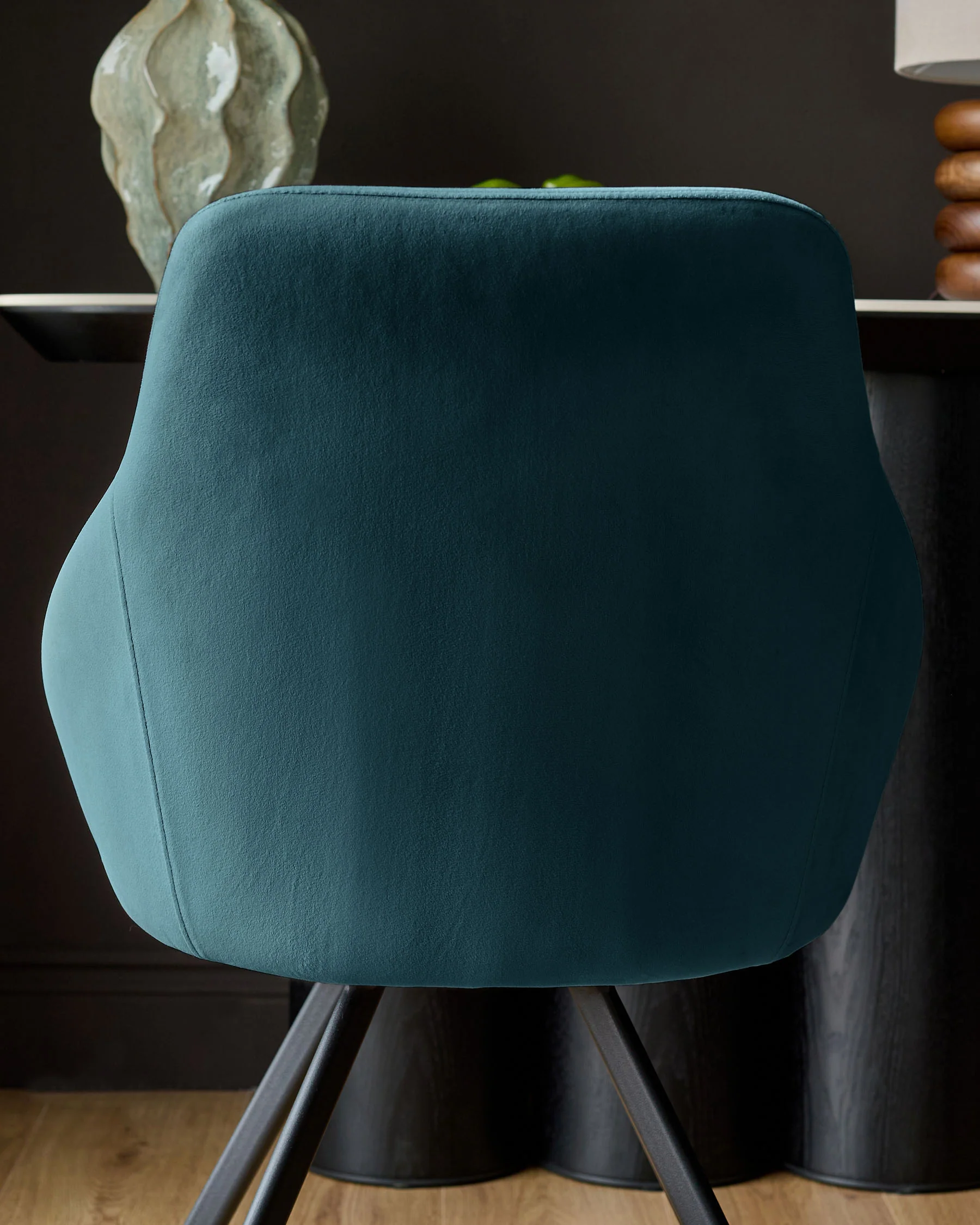 Cleo Dark Teal Velvet Swivel Chair - Image 7