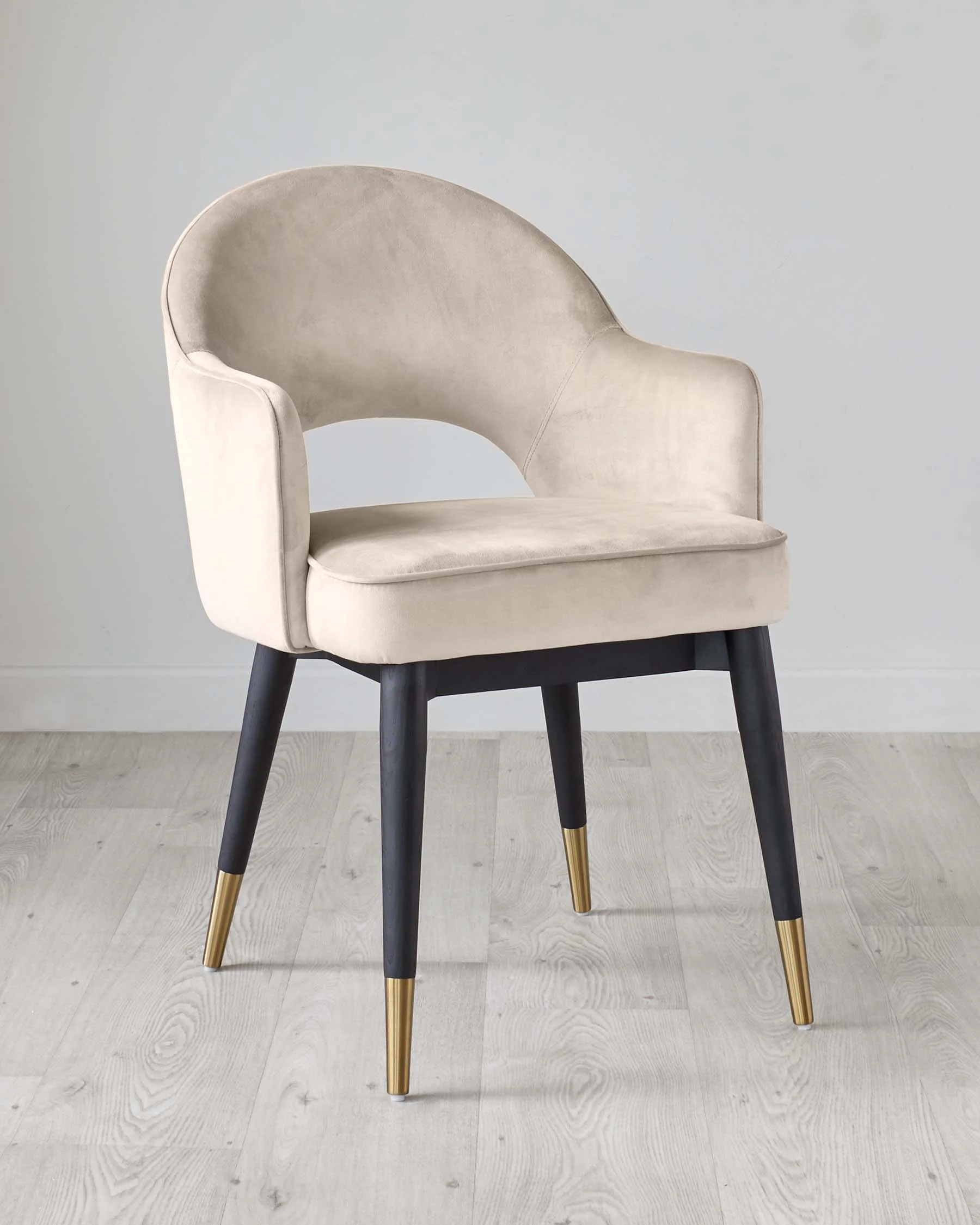 Clover 6 to 8 seater table and 6 Clover champagne dining armchairs set - Image 3
