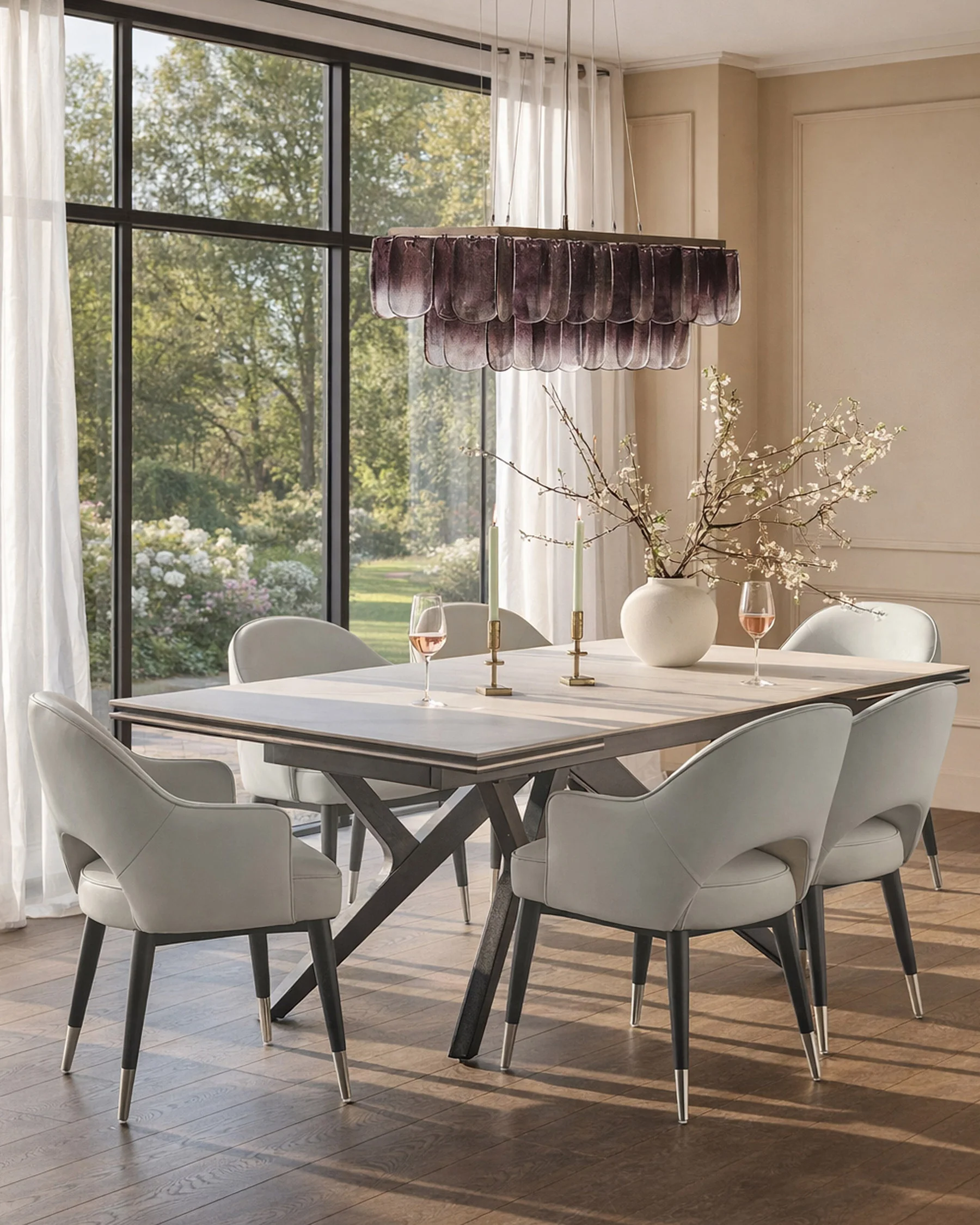 Clover light grey faux leather dining armchair - Image 2