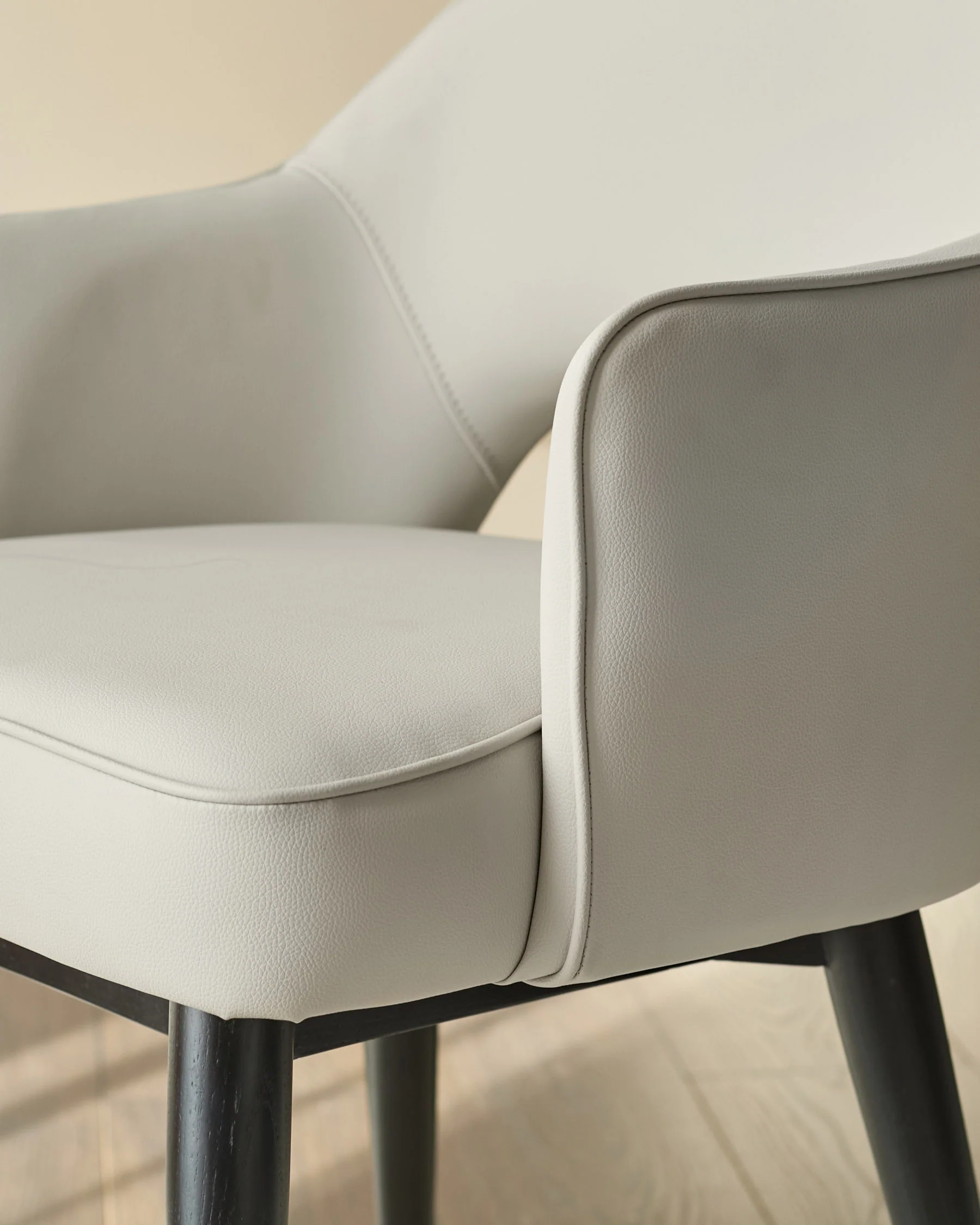 Clover light grey faux leather dining armchair - Image 5