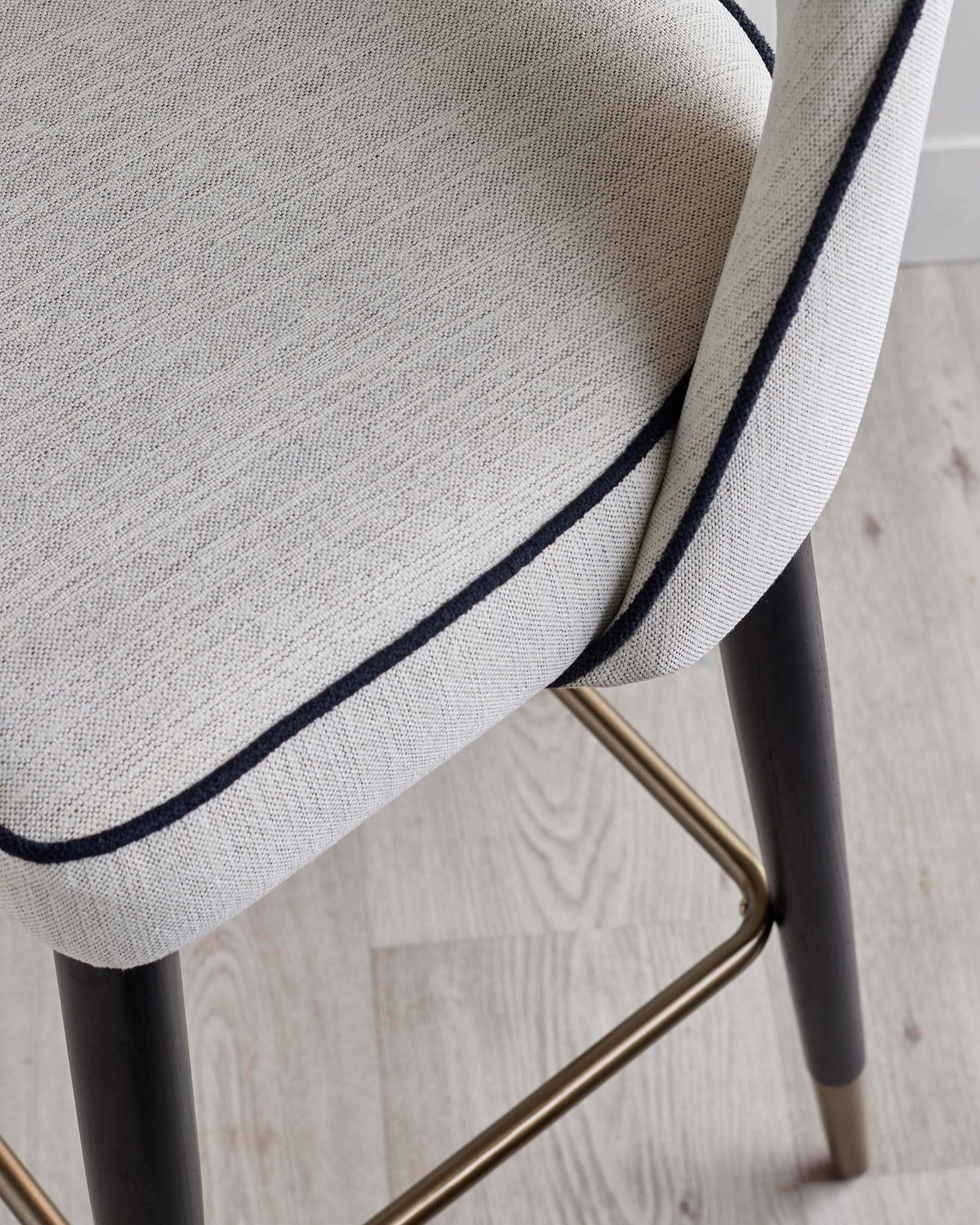 Clover ivory dual tone fabric bar stool with bronze legs - Image 3