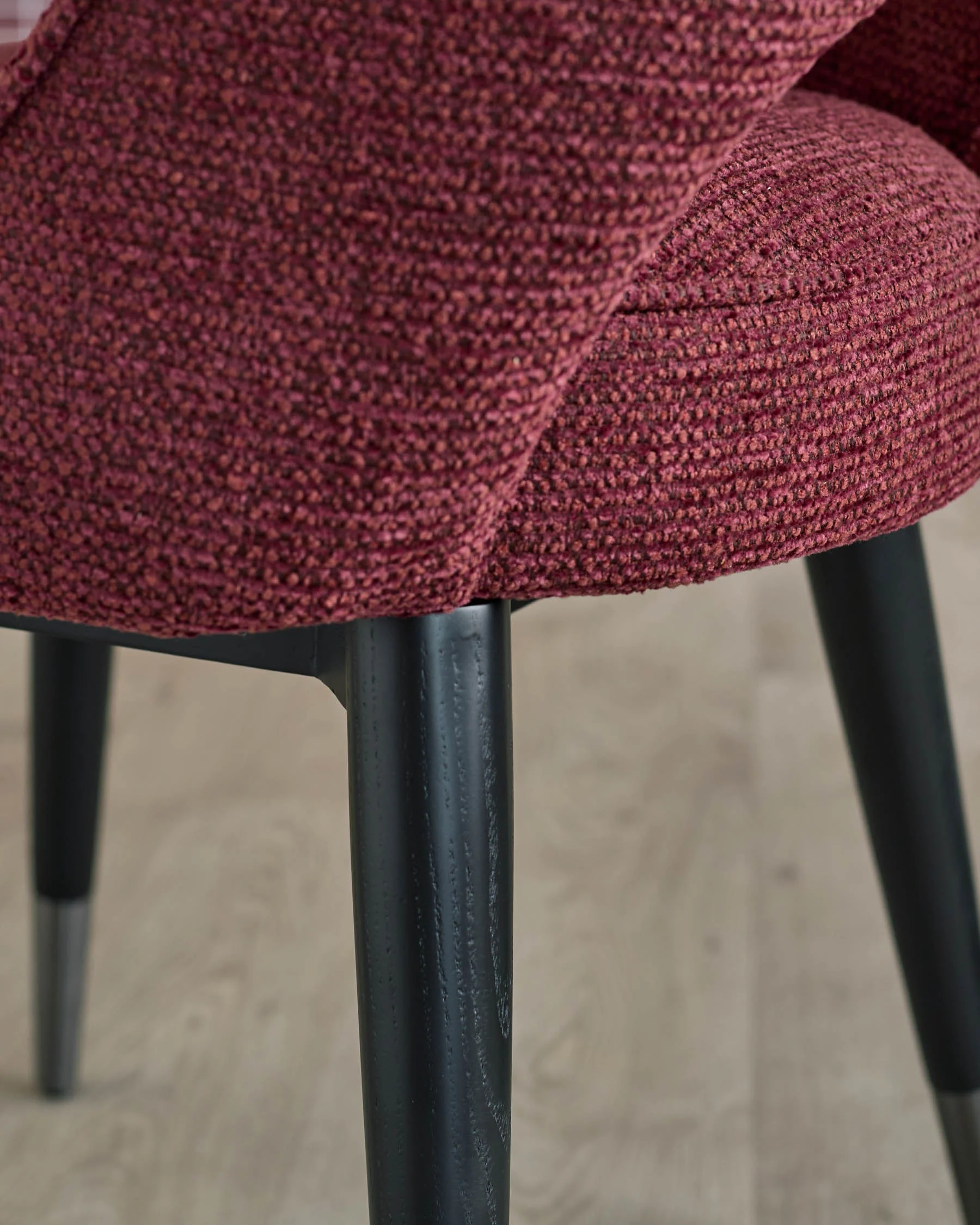 Clover berry red chunky fabric dining chair - Image 6