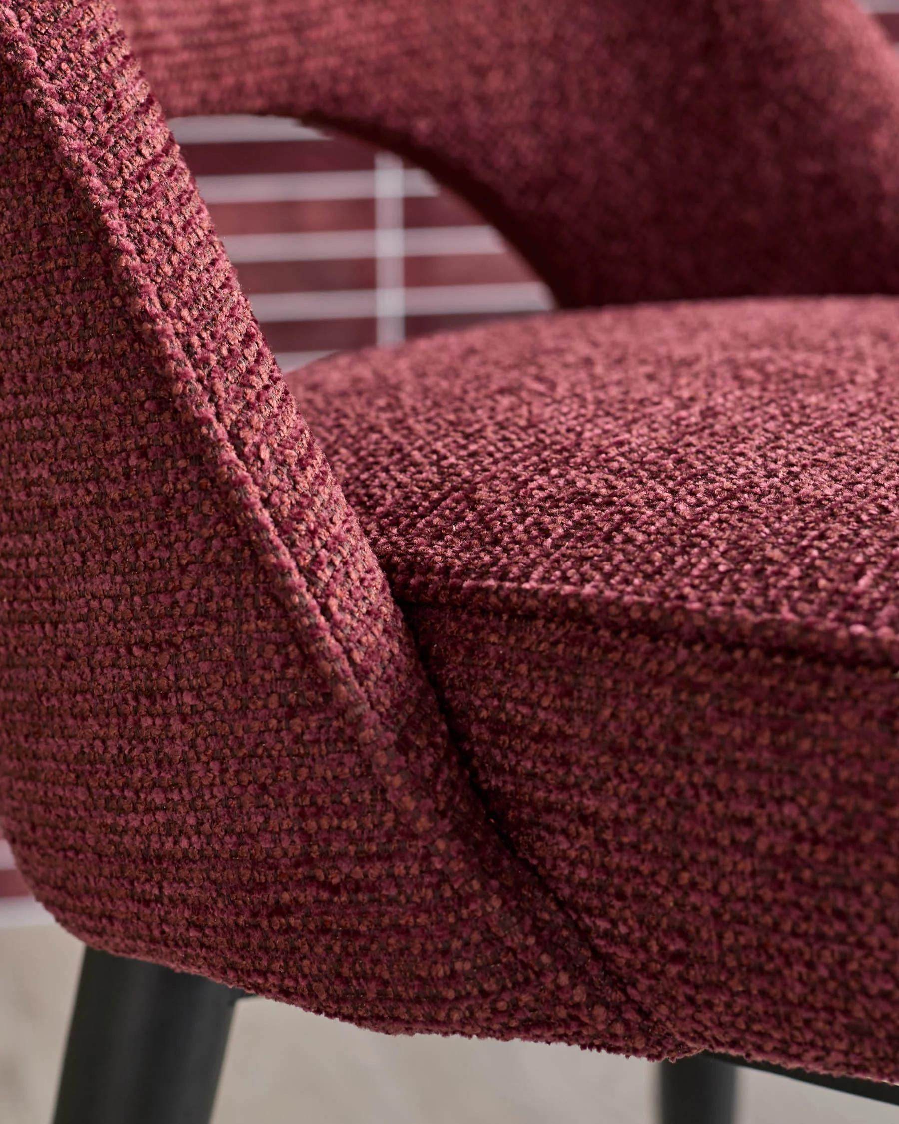 Clover berry red chunky fabric dining chair - Image 7