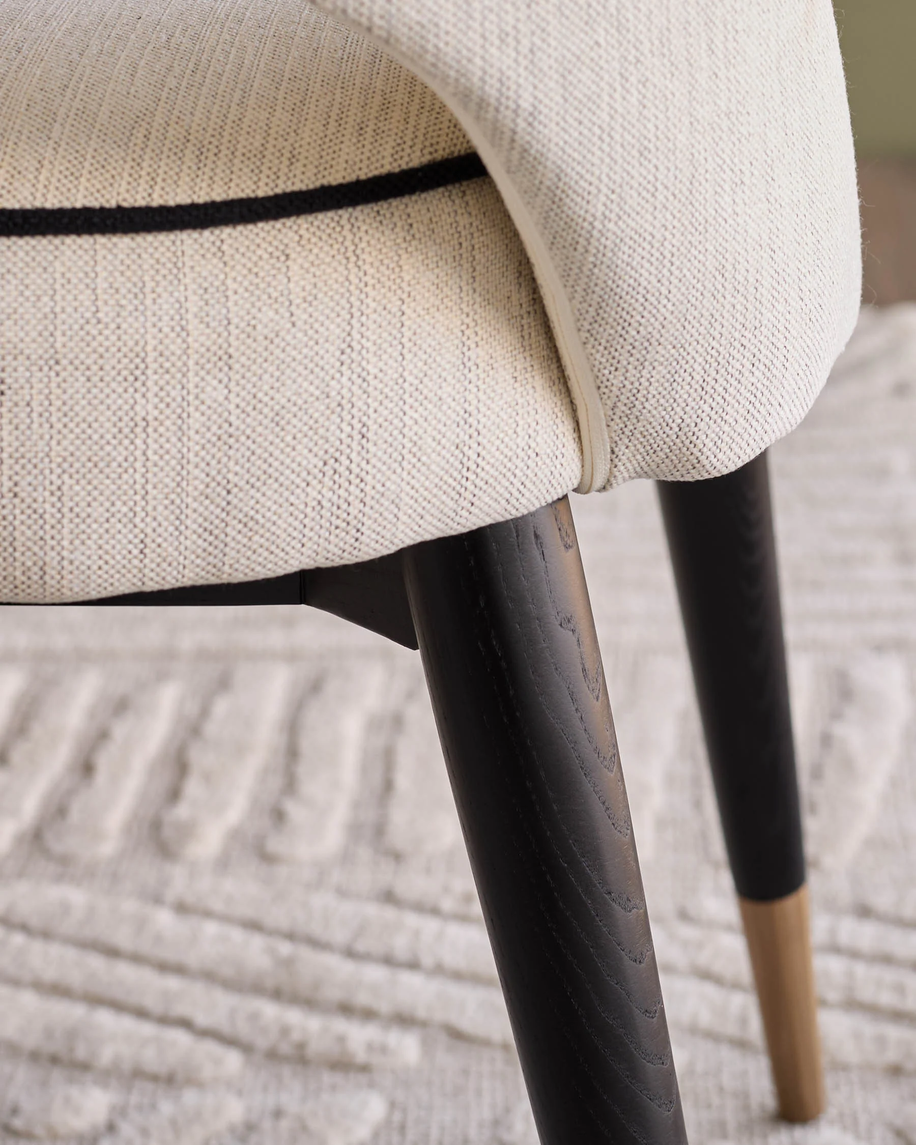Clover ivory dual tone fabric dining chair with bronze legs - Image 4