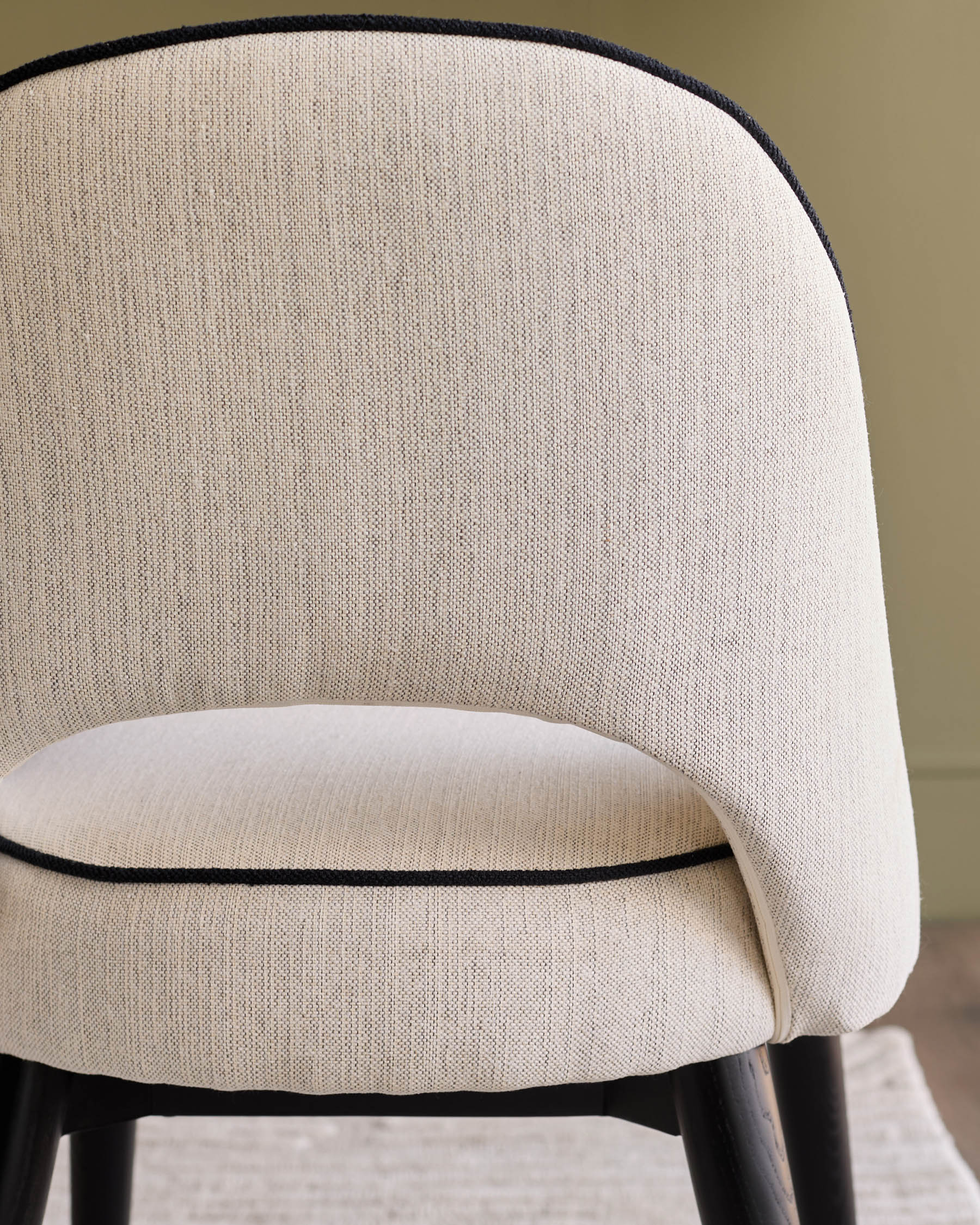 Clover ivory dual tone fabric dining chair with bronze legs - Image 5
