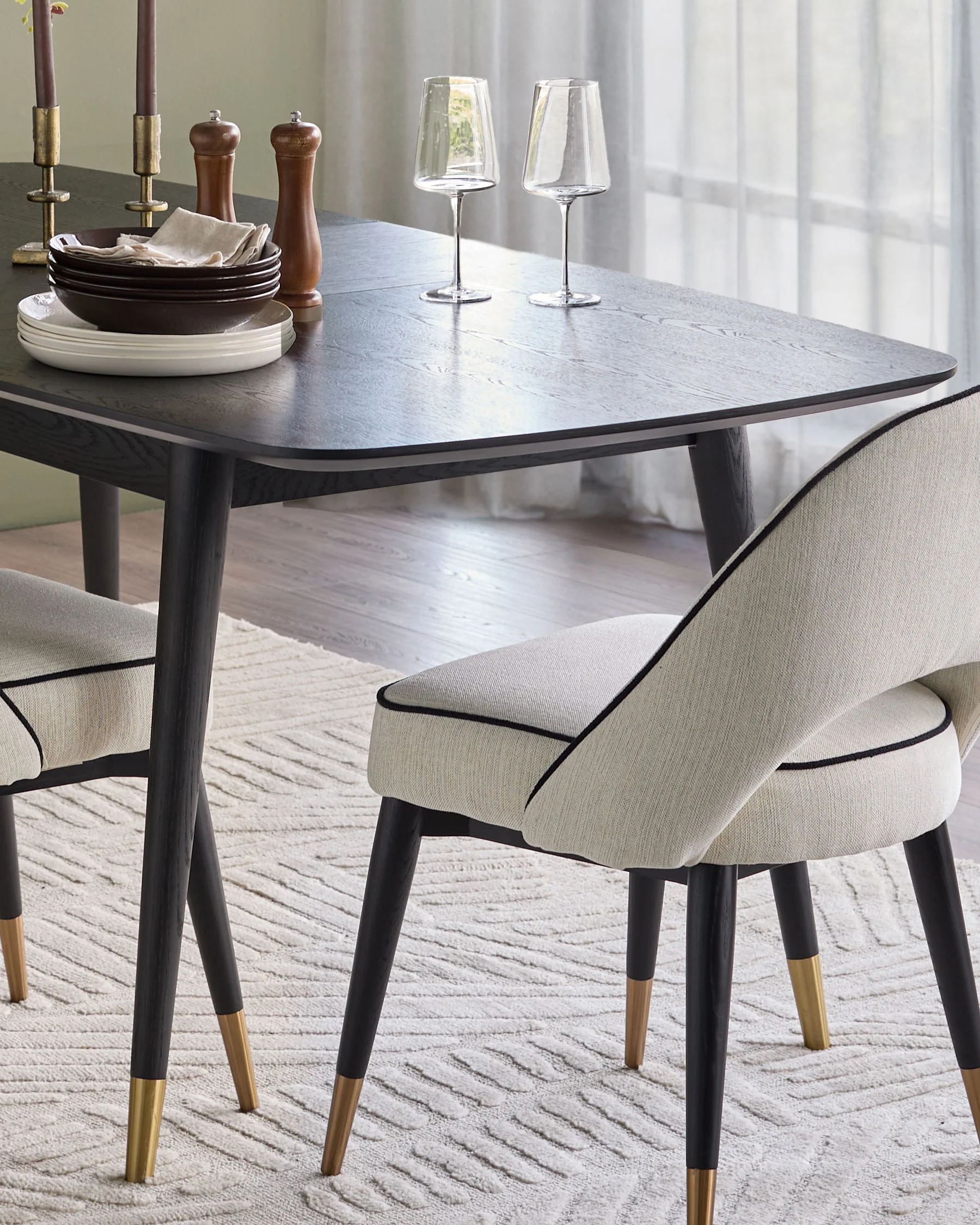 Clover Black Ash Extending 6 to 8 Seater Dining Table - Image 9