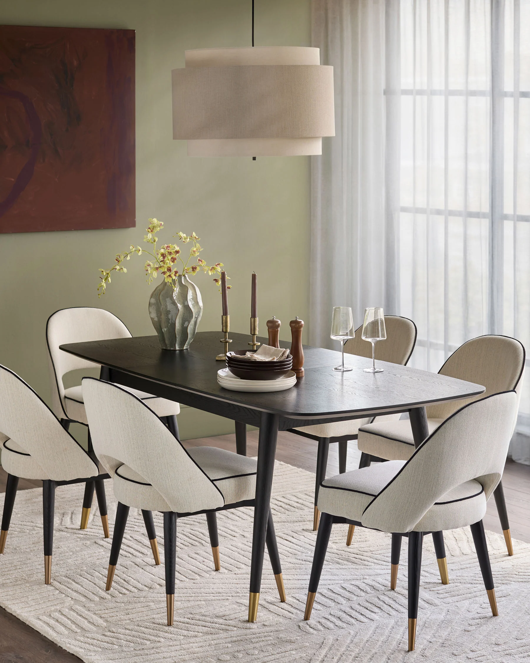Clover Black Ash Extending 6 to 8 Seater Dining Table - Image 4