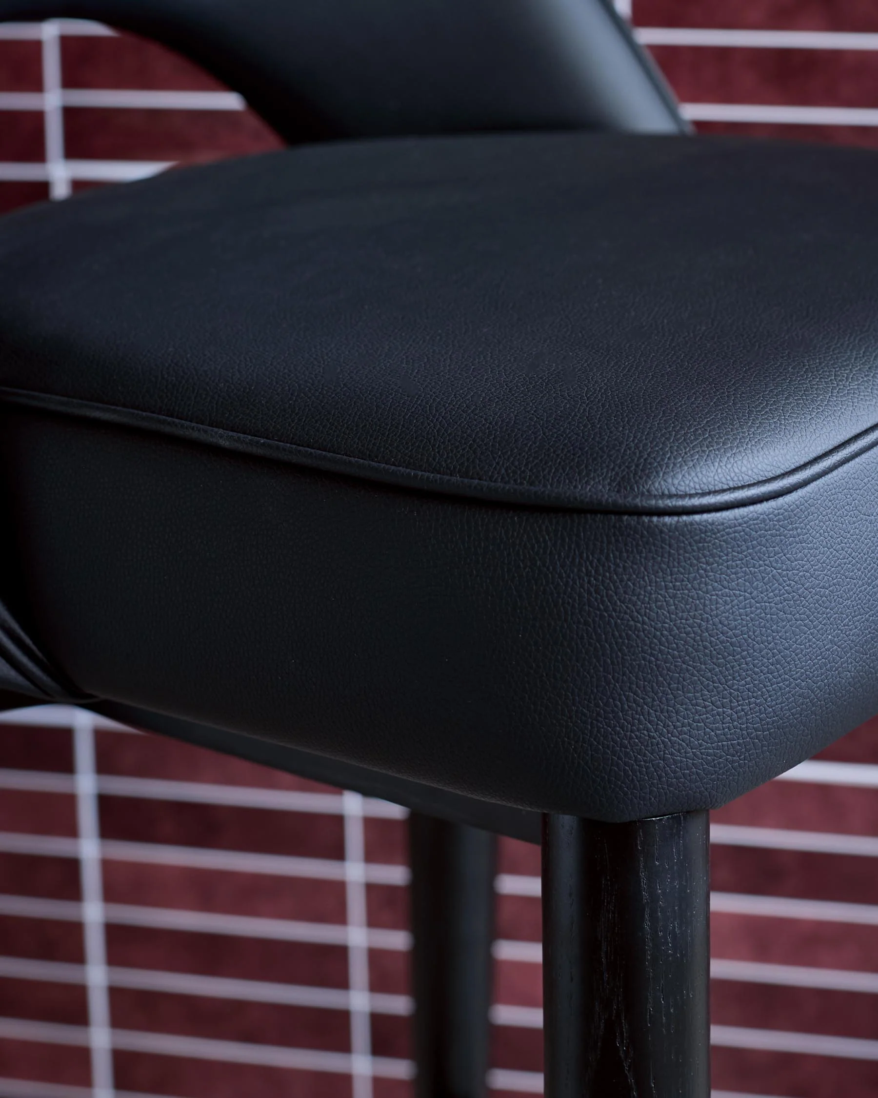 Clover black faux leather bar stool - Image 8