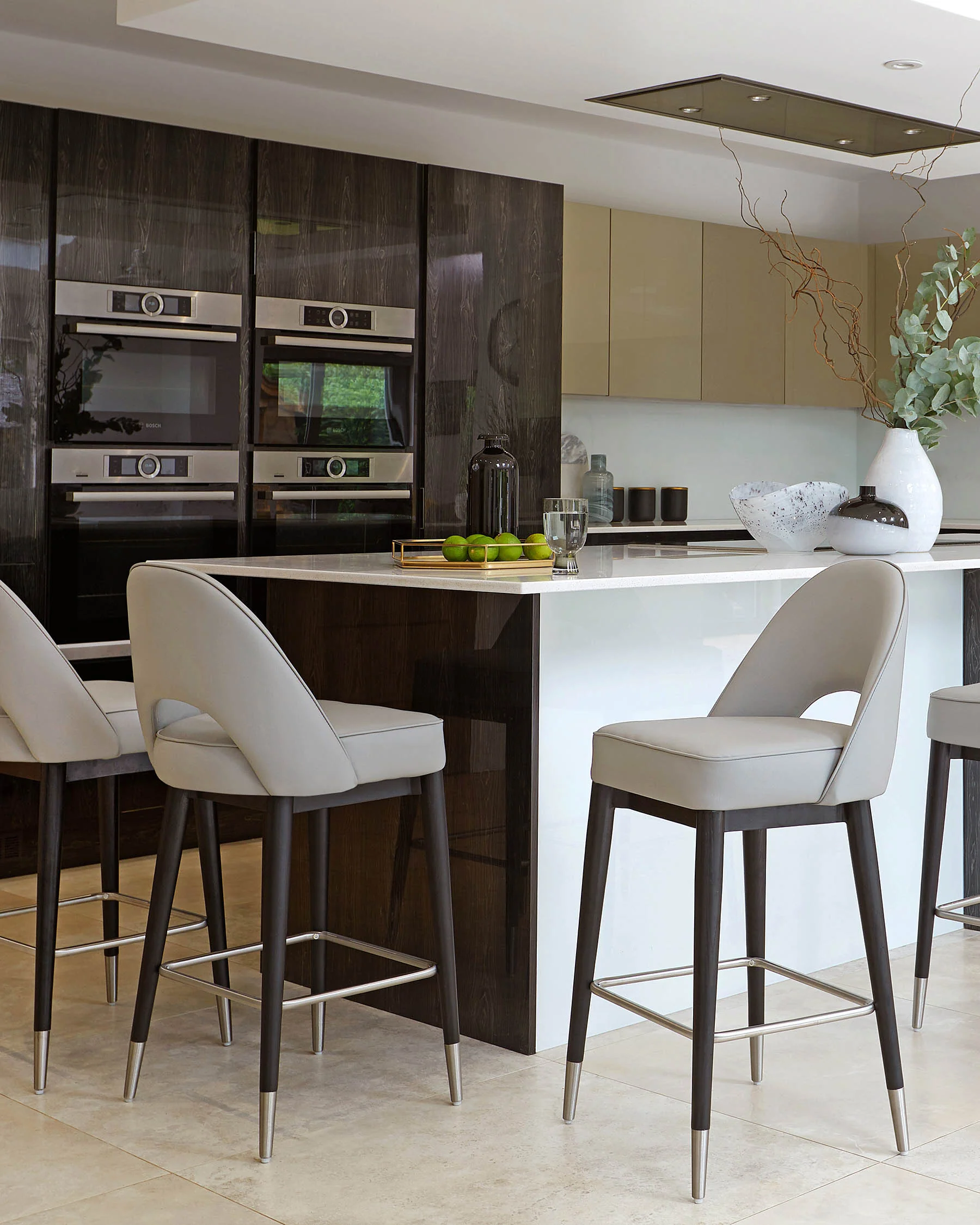Clover Light Grey Faux Leather Bar Stool - Image 2