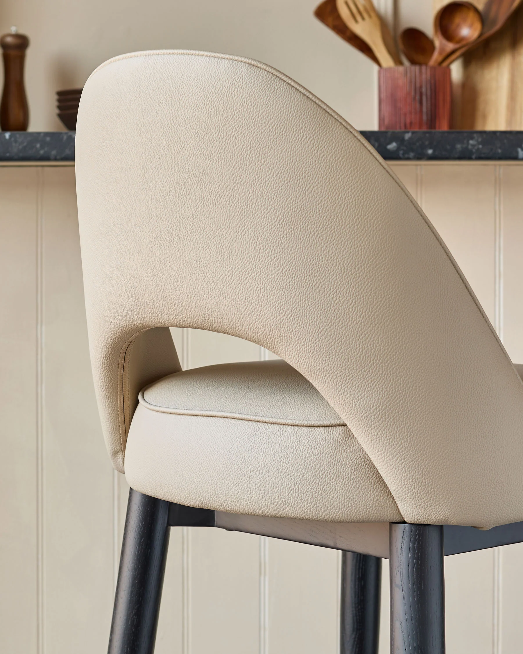 Clover natural faux leather bar stool - Image 5