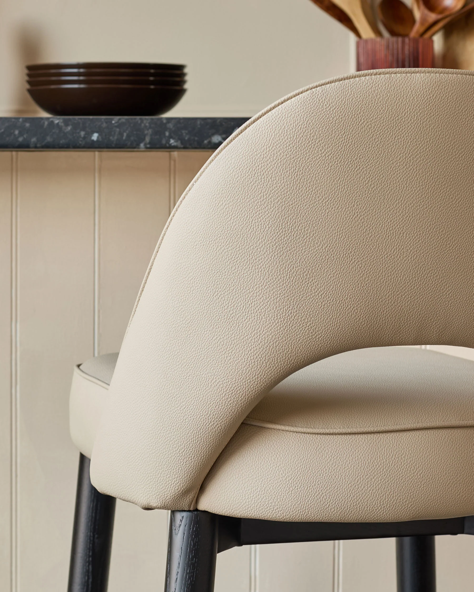 Clover natural faux leather bar stool - Image 7