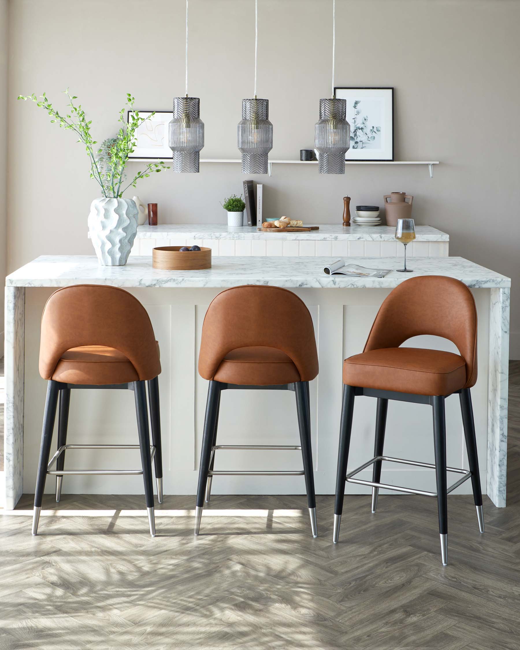 Clover Tan Faux Leather Bar stool - Image 4