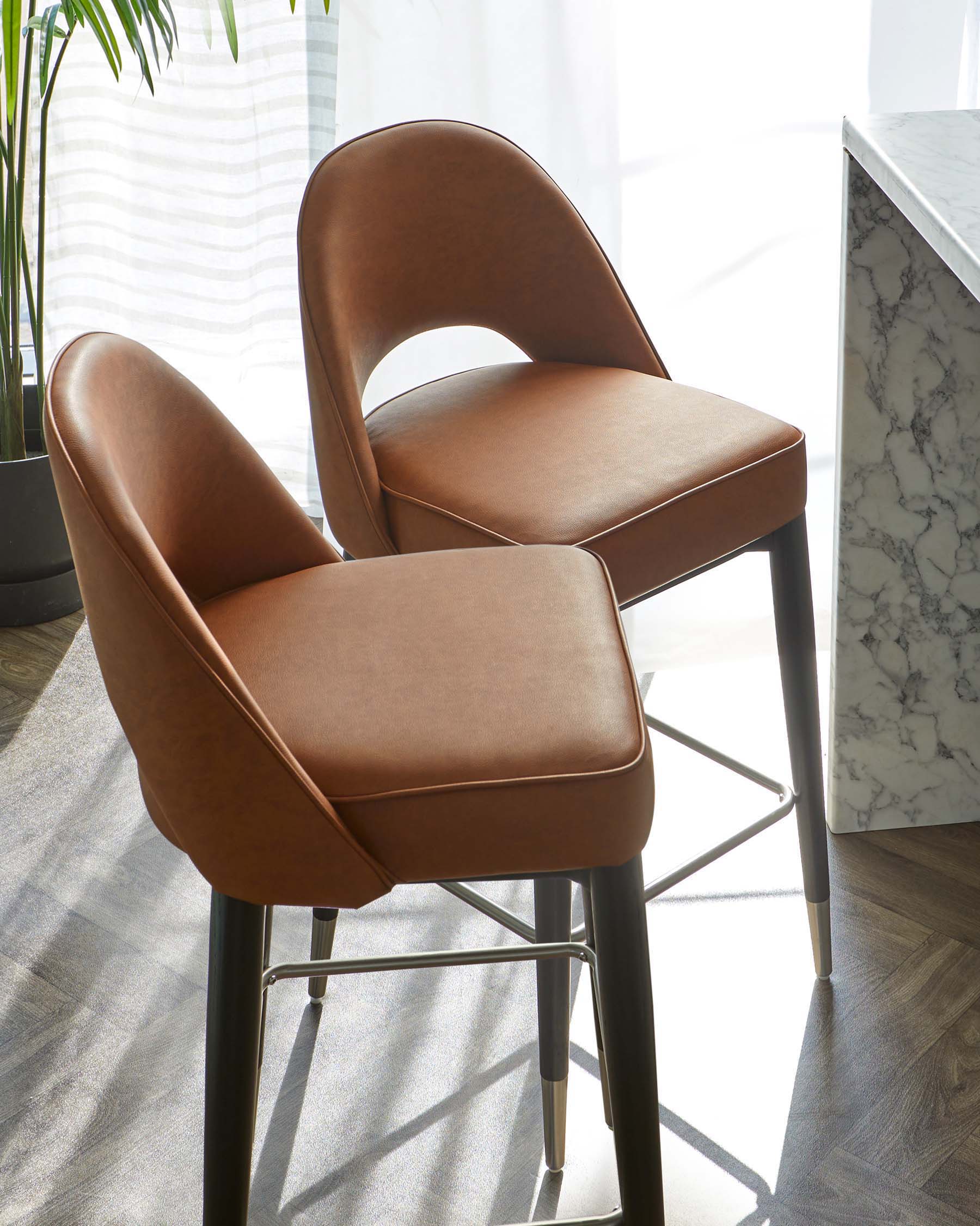 Clover Tan Faux Leather Bar stool - Image 5