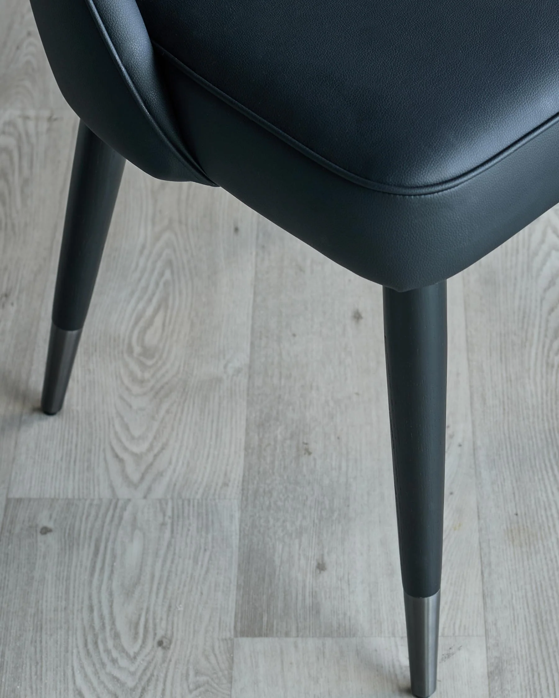 Clover black faux leather dining chair - Image 7