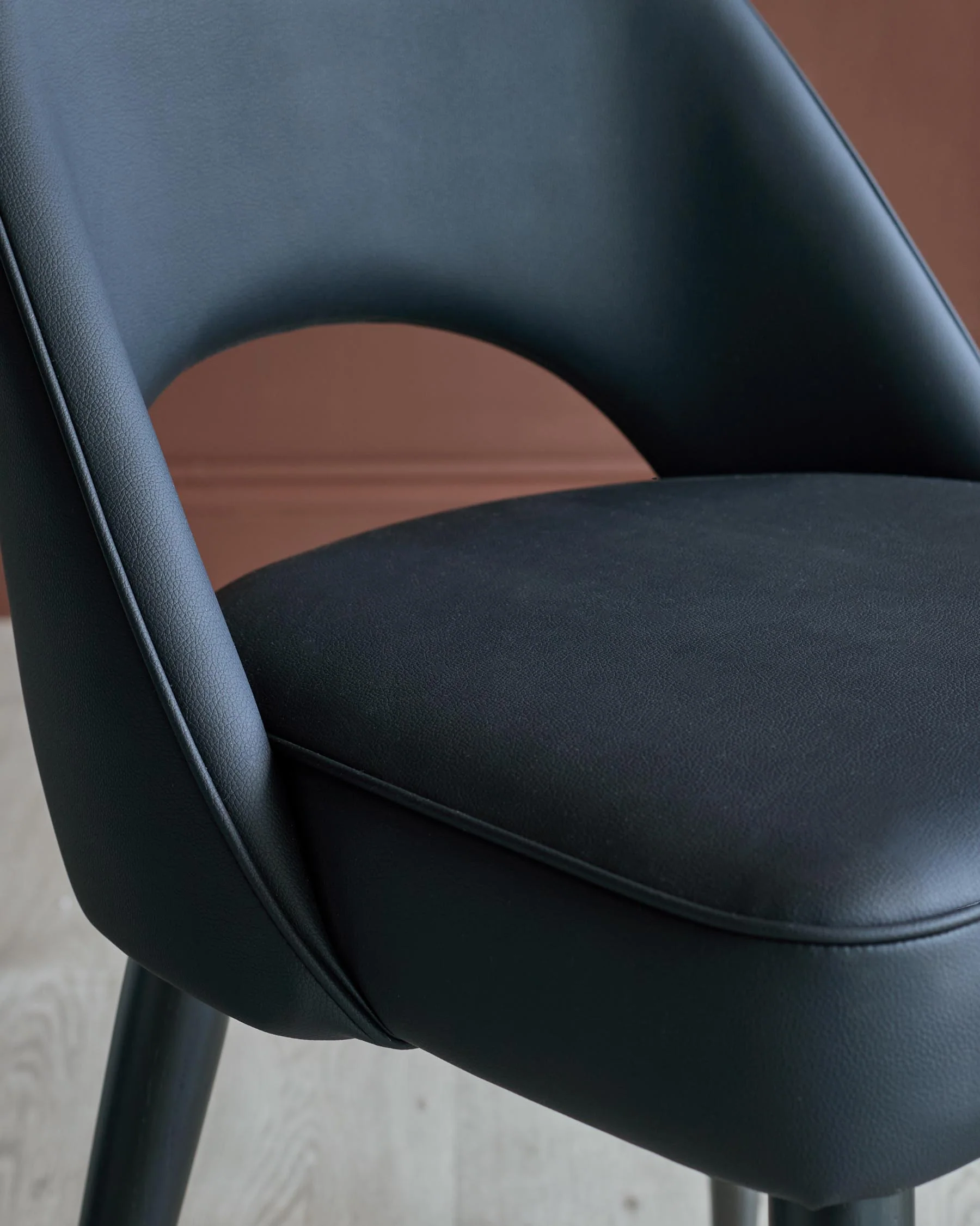 Clover black faux leather dining chair - Image 8