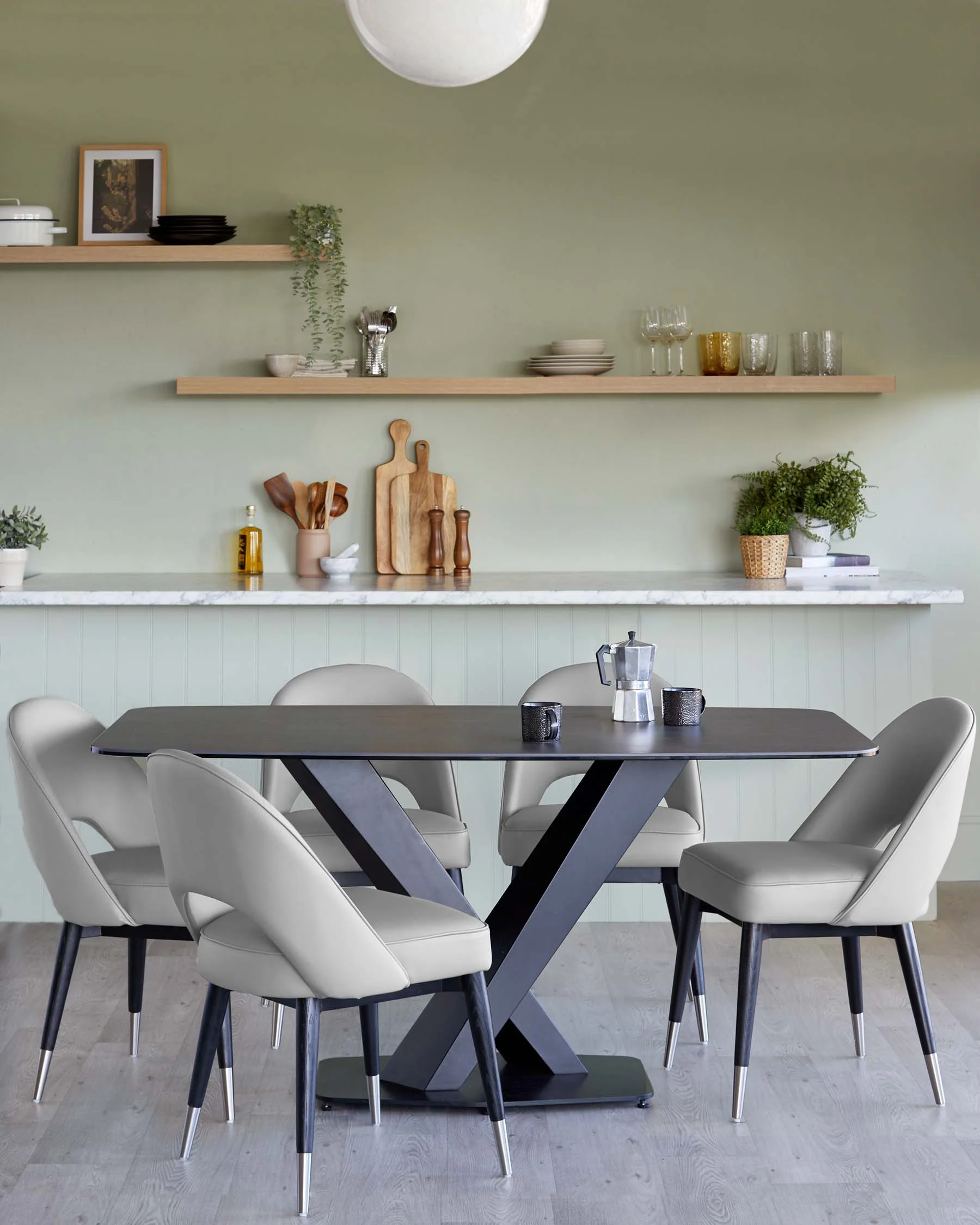 Clover Light Grey Faux Leather Dining Chair - Image 2