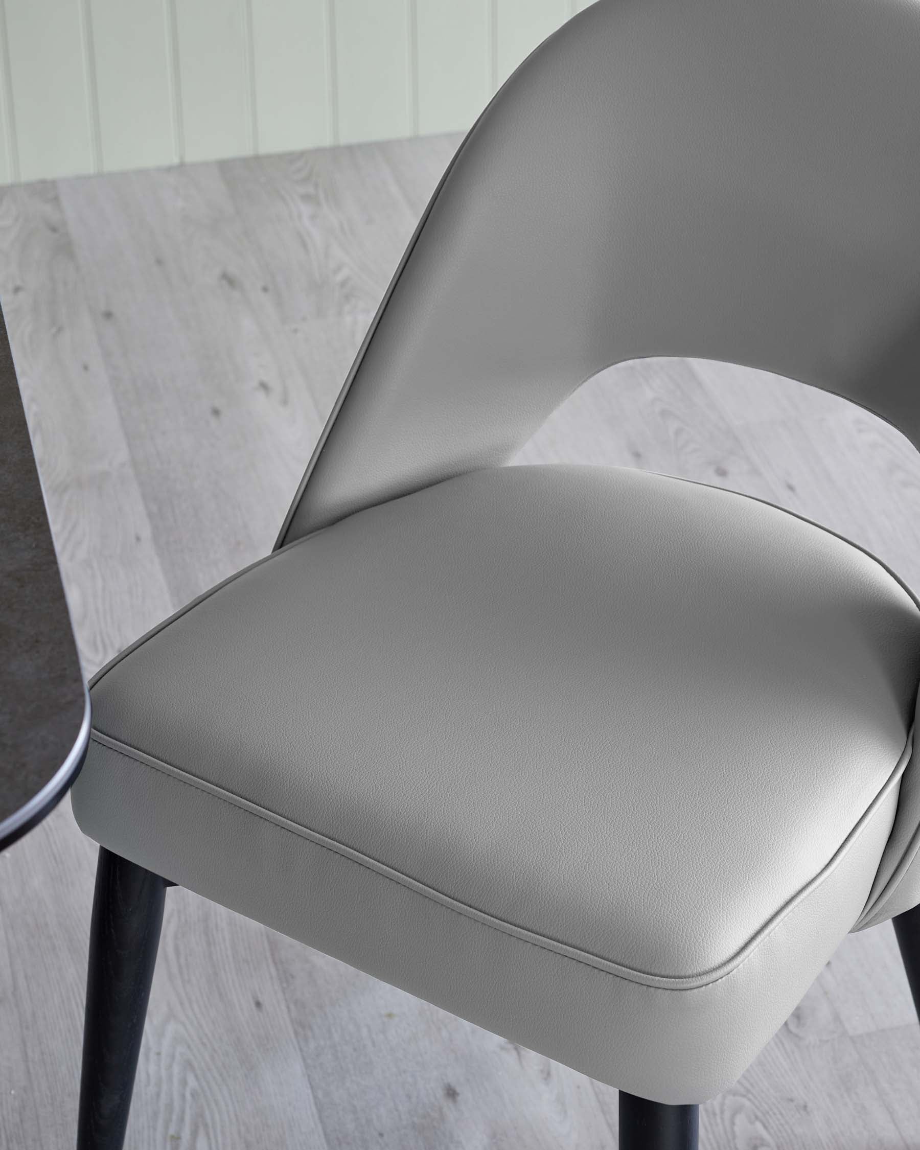 Clover Light Grey Faux Leather Dining Chair - Image 3