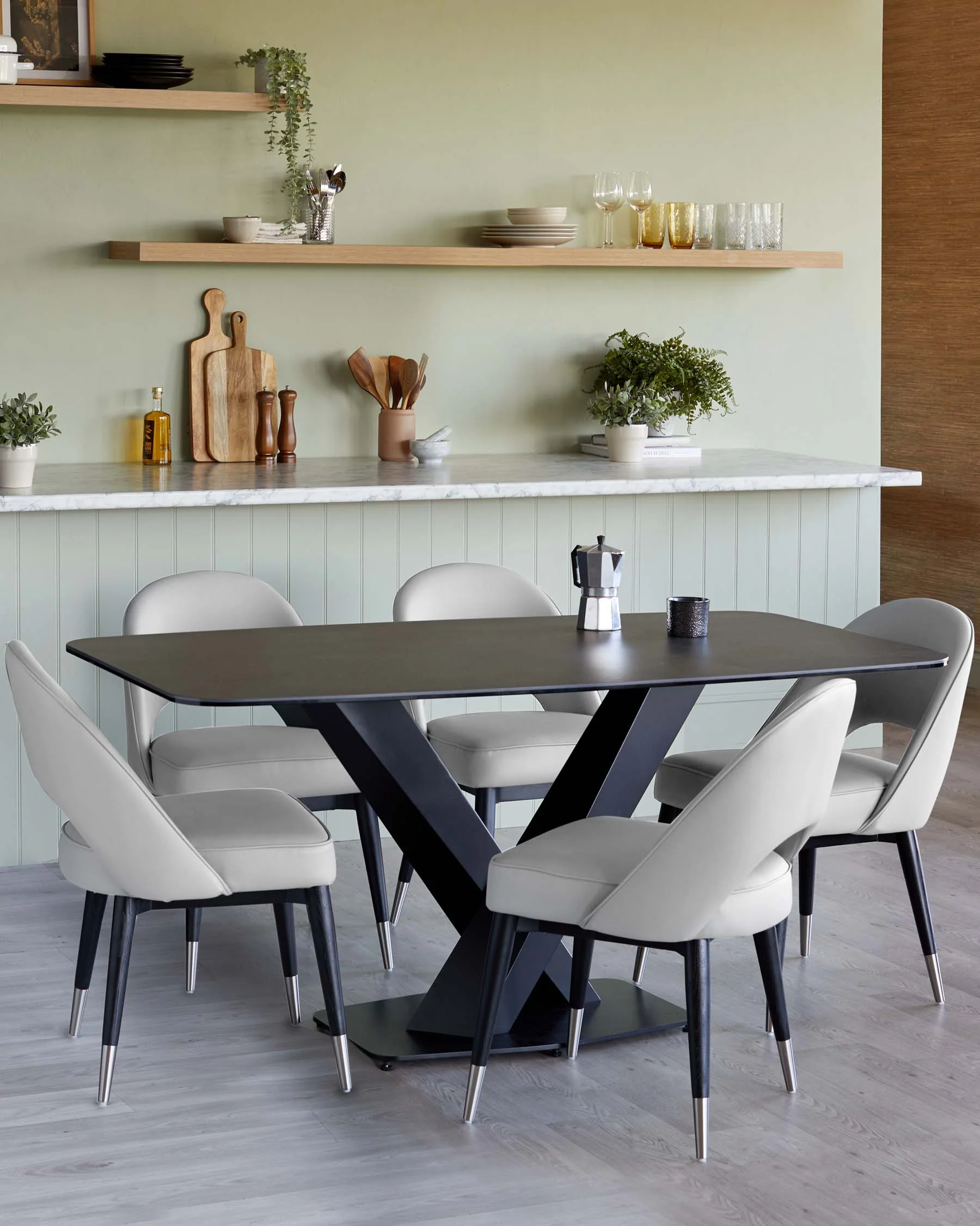 Clover Light Grey Faux Leather Dining Chair - Image 4