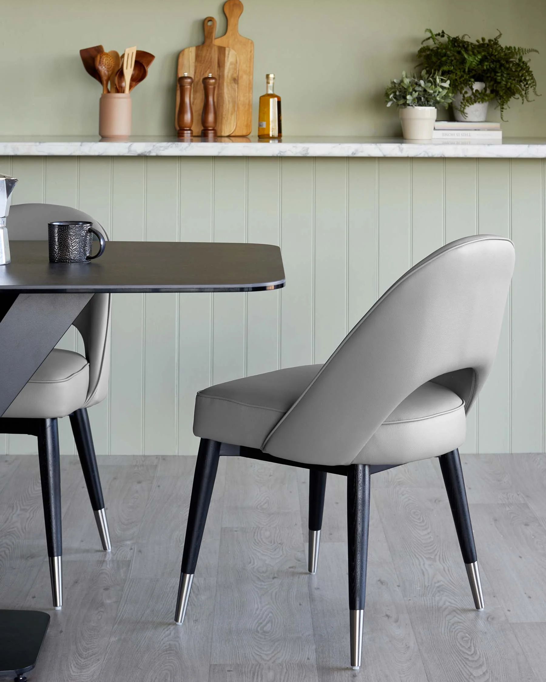 Clover Light Grey Faux Leather Dining Chair - Image 5