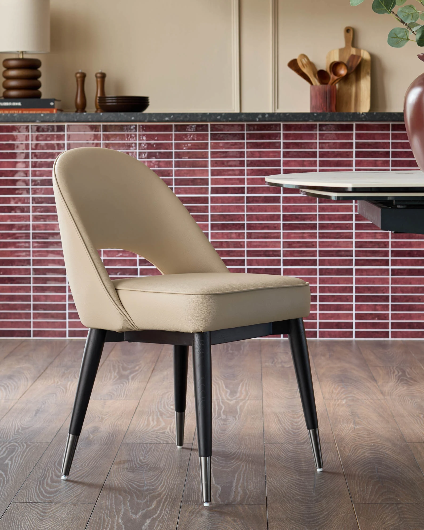 Clover natural faux leather dining chair