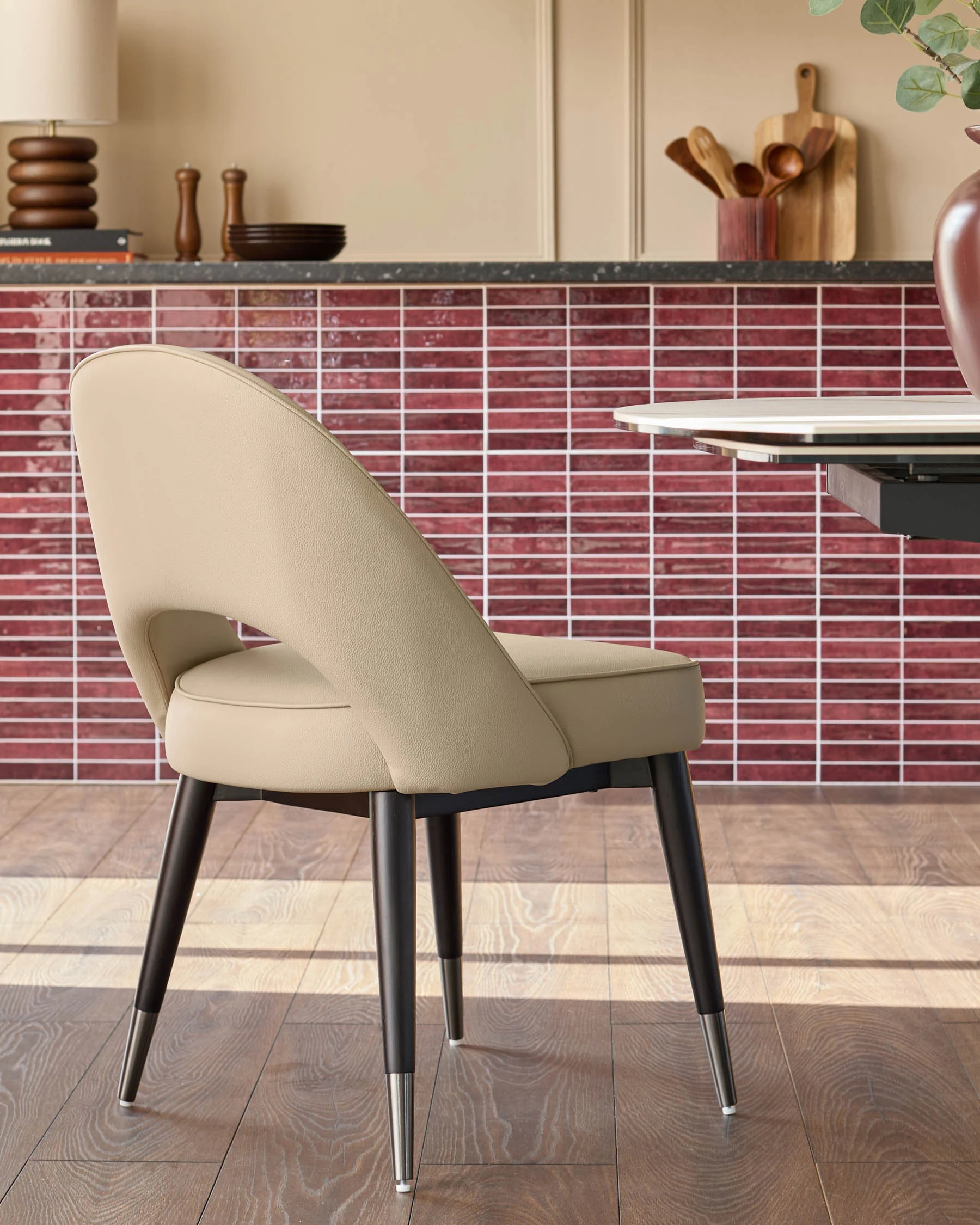 Clover natural faux leather dining chair - Image 3