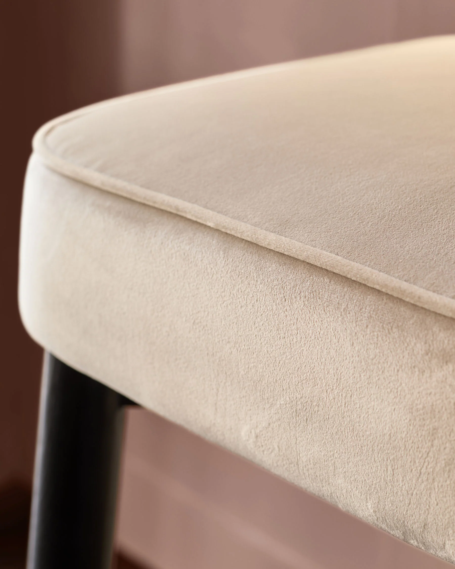 Clover Champagne Velvet Backless Bar Stool - Image 4