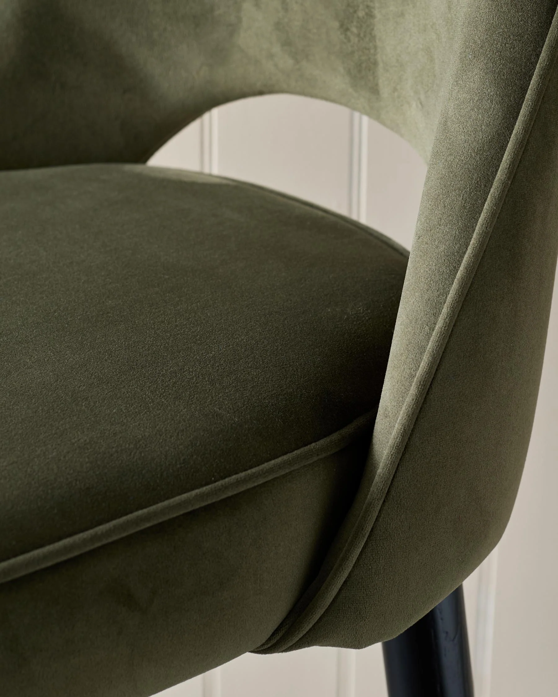 Clover olive green velvet bar stool - Image 6