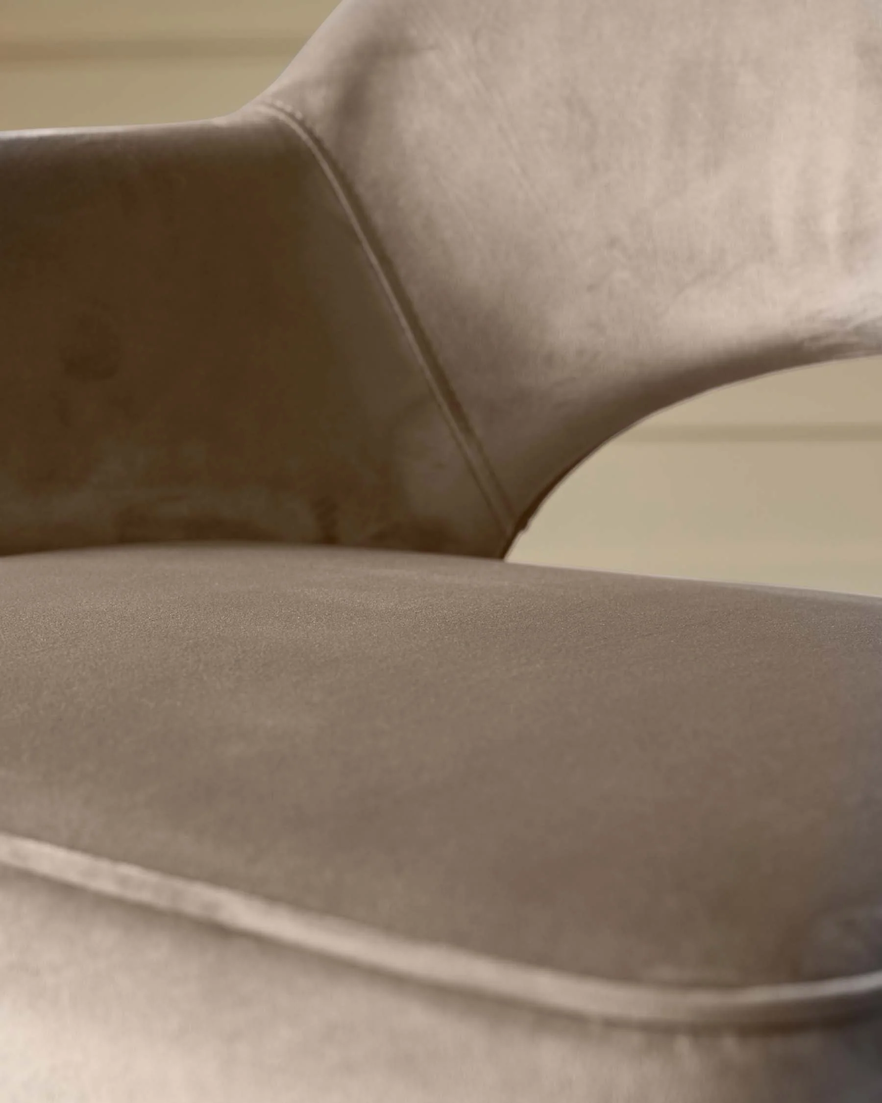 Clover Champagne Velvet & Brushed Brass Dining Armchair - Image 4