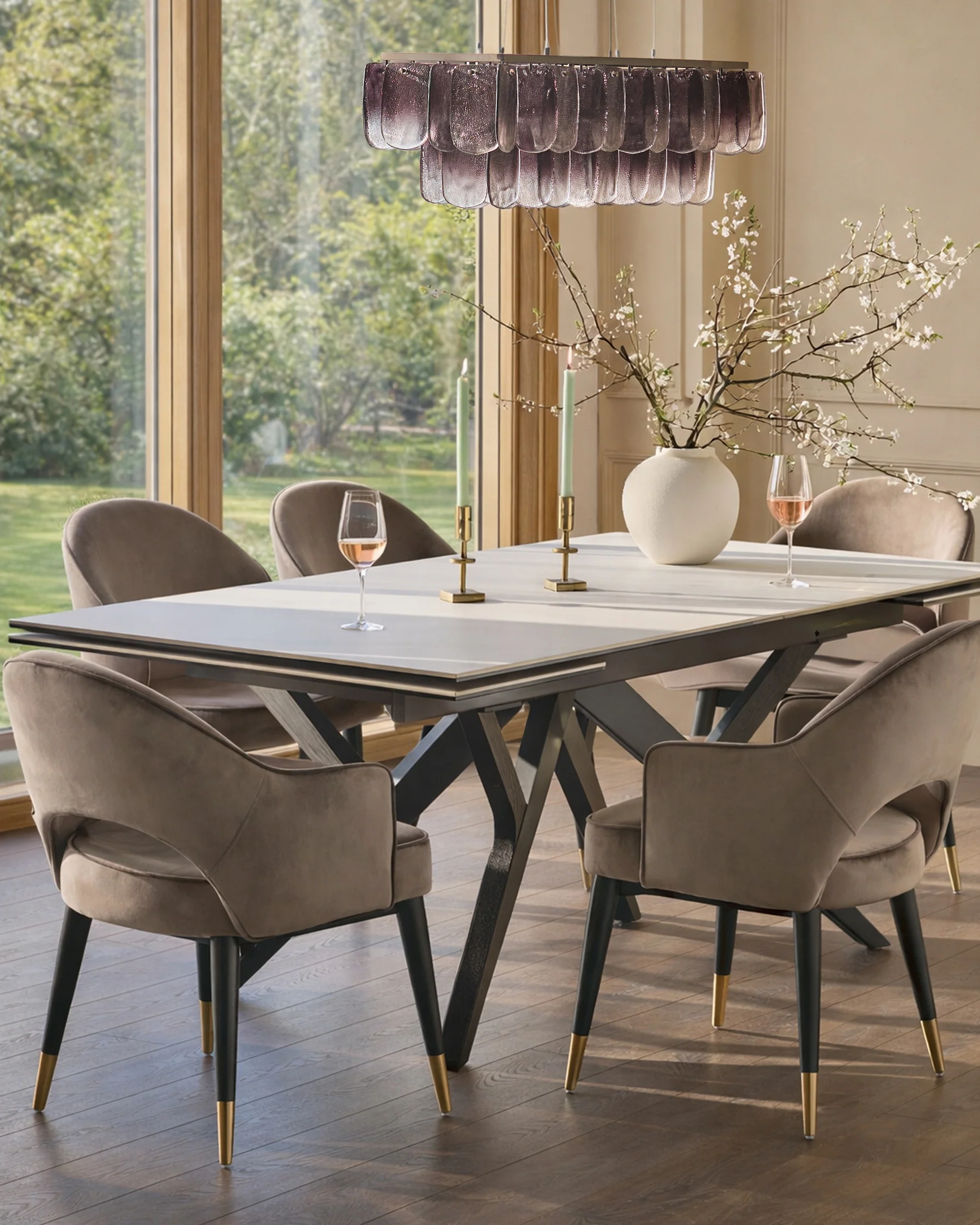 Clover mocha velvet dining armchair - Image 2