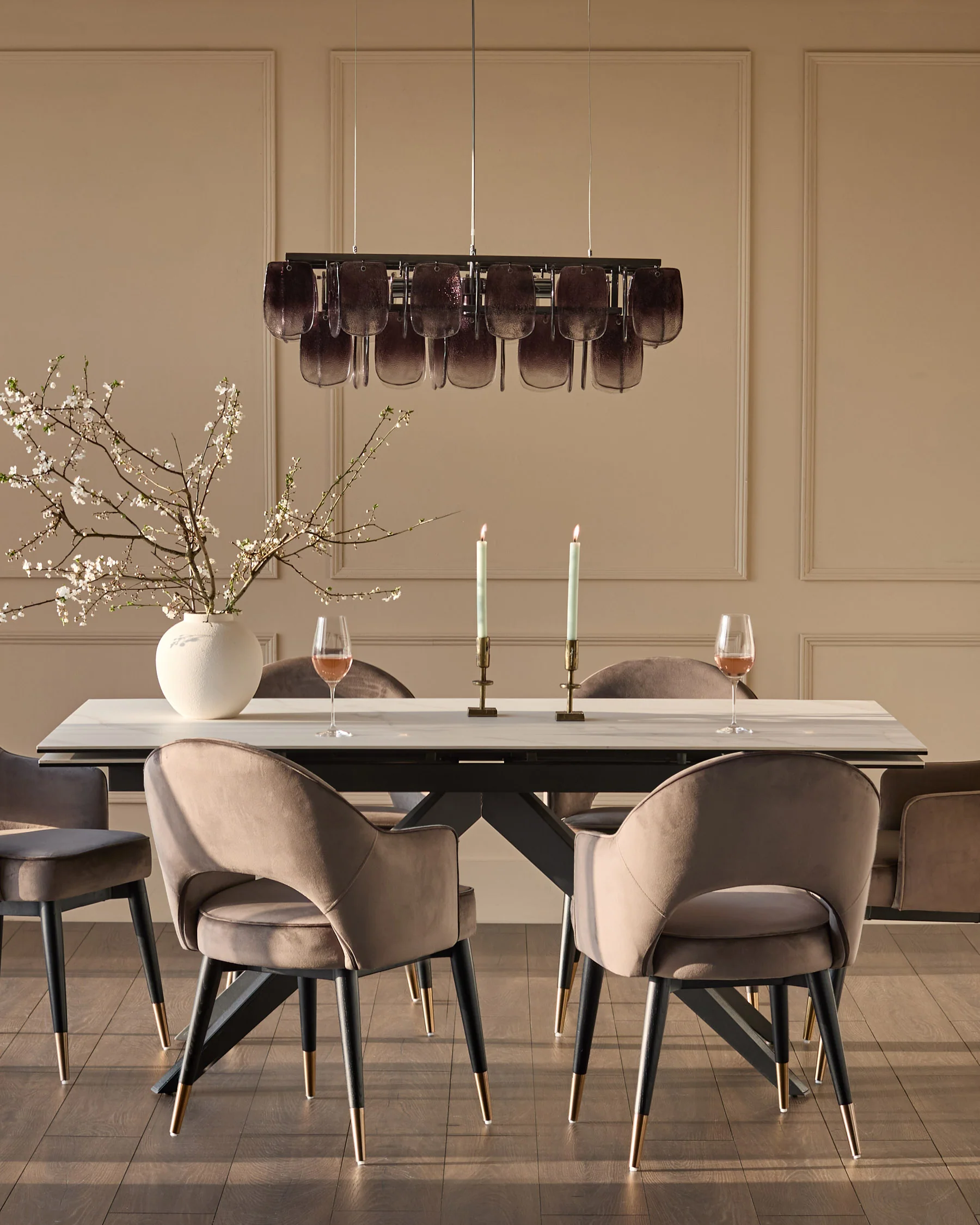 Clover mocha velvet dining armchair - Image 4