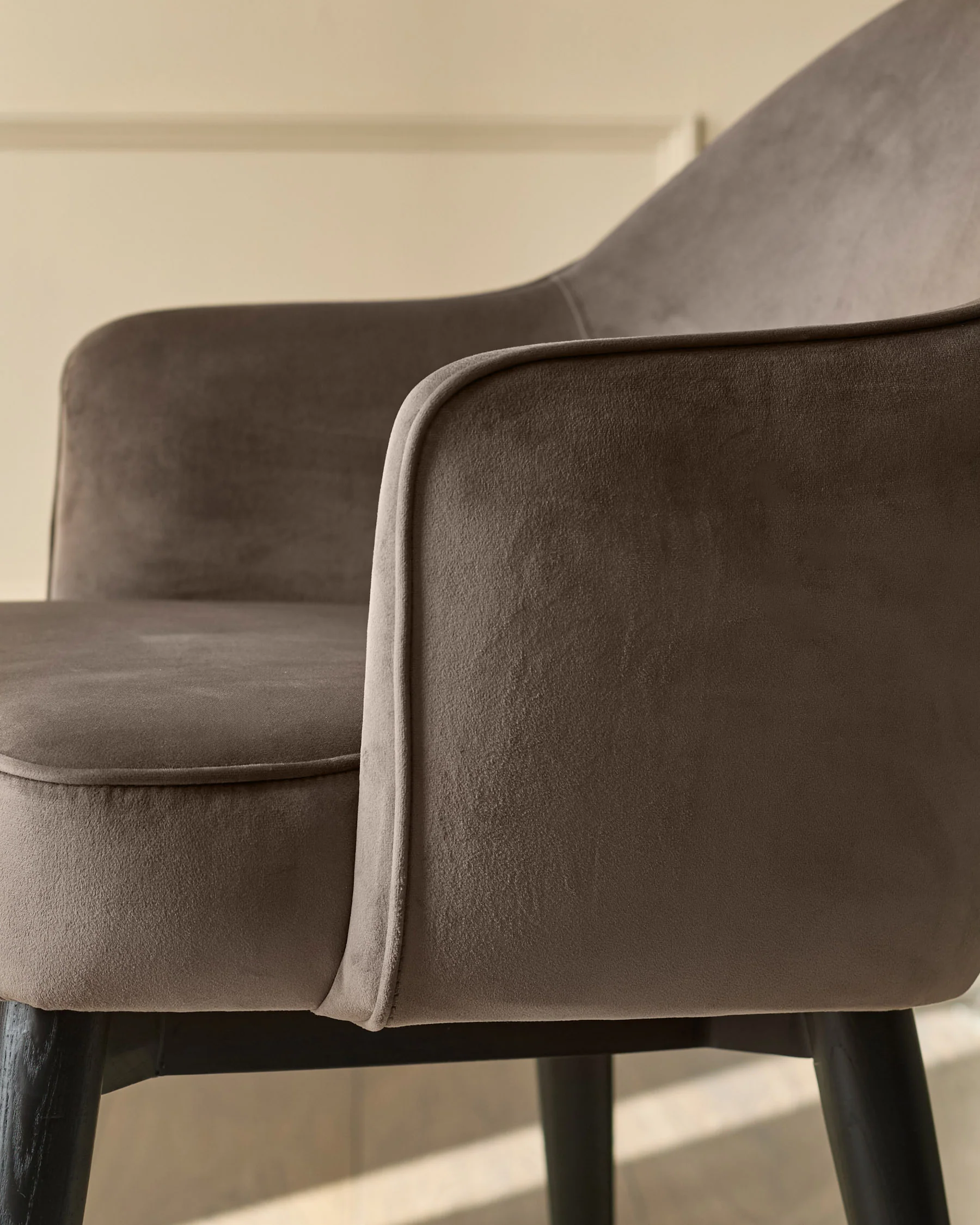 Clover mocha velvet dining armchair - Image 6
