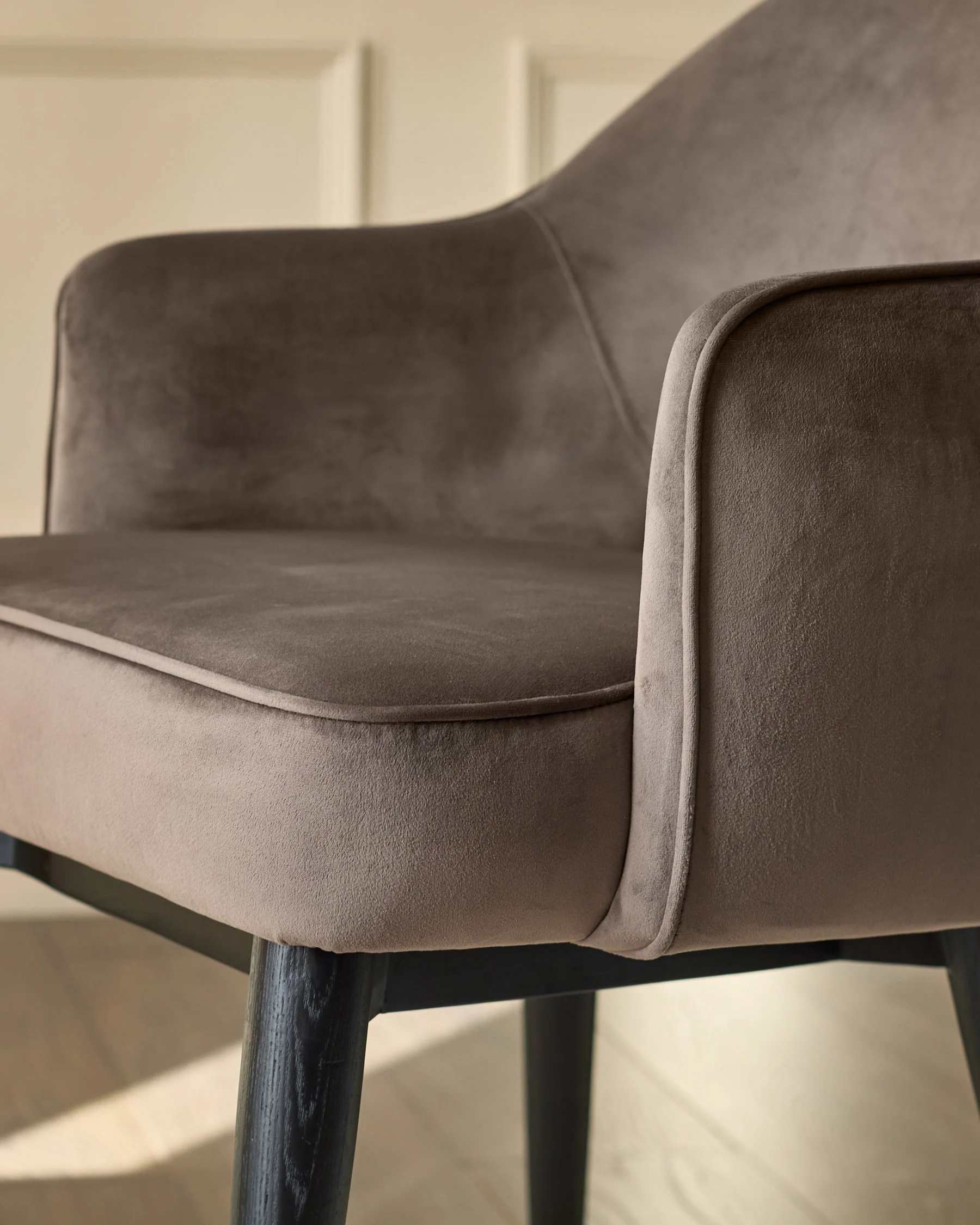 Clover mocha velvet dining armchair - Image 7