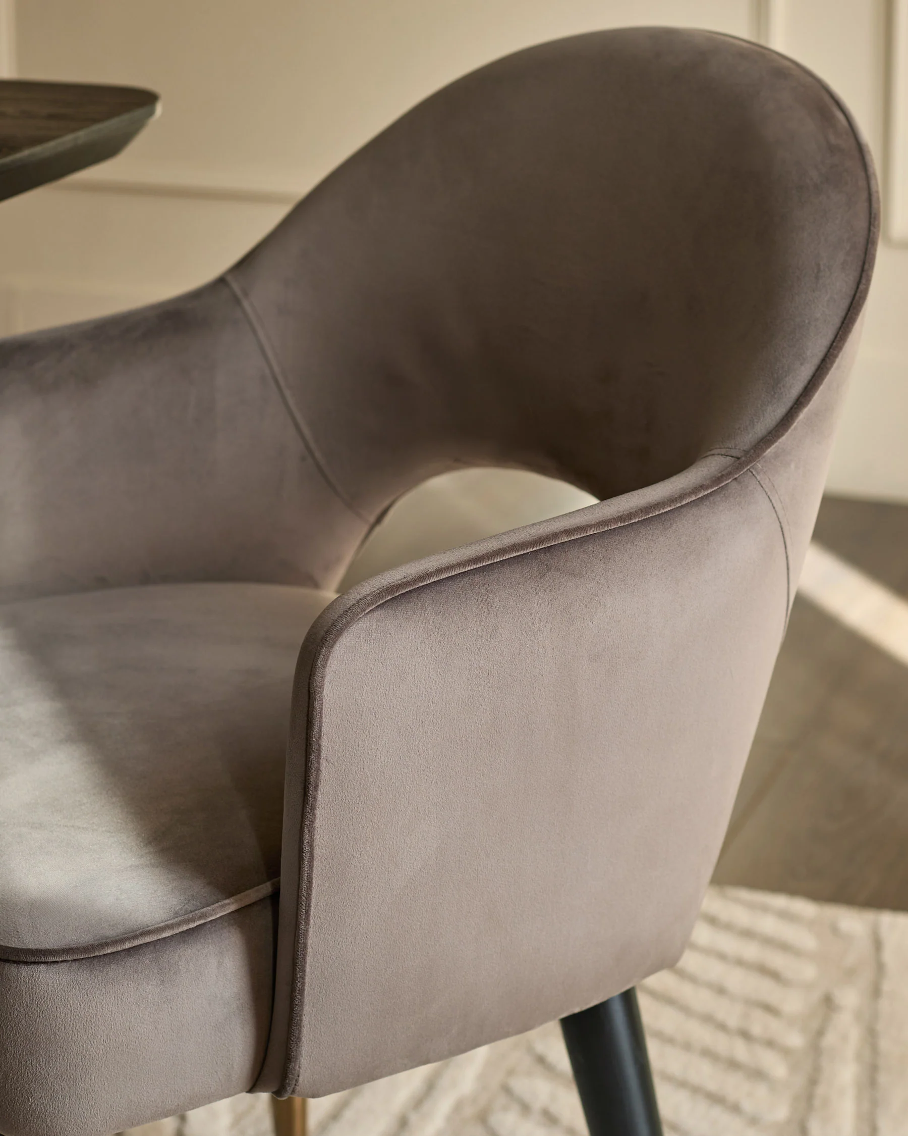 Clover mocha velvet dining armchair - Image 8
