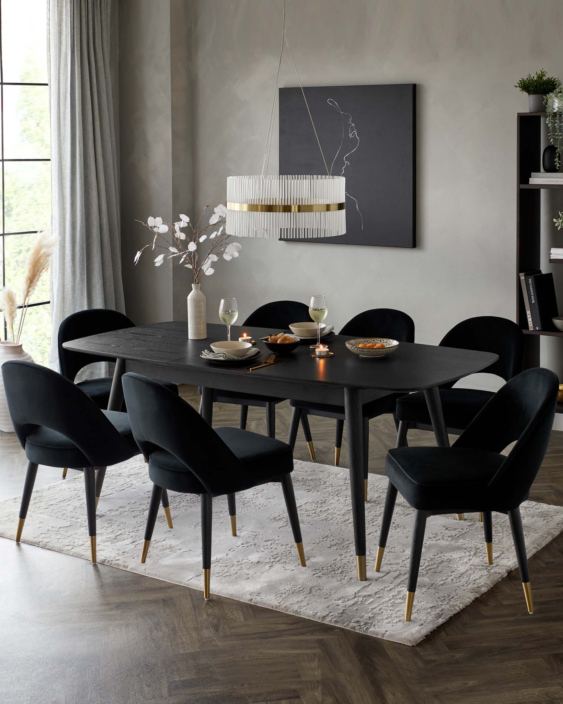 Clover Black Velvet Dining Chair - Image 3