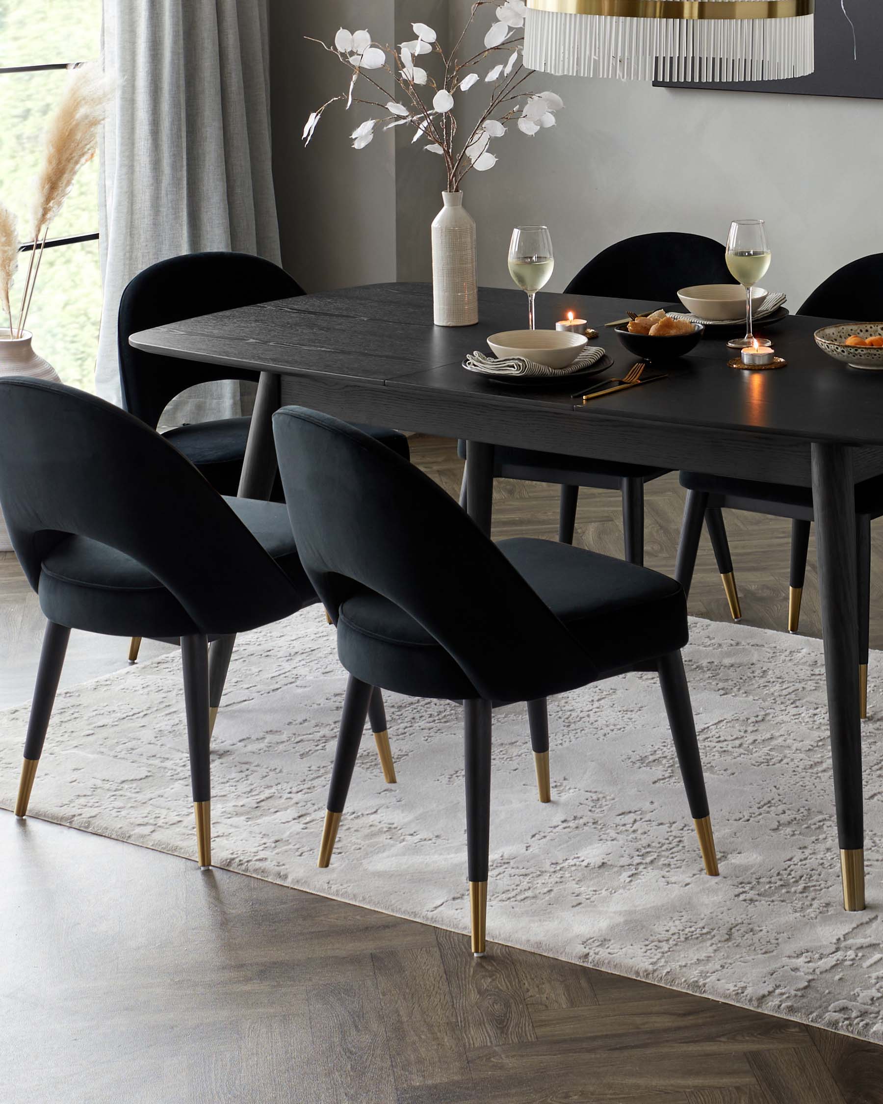 Clover Black Velvet Dining Chair - Image 4