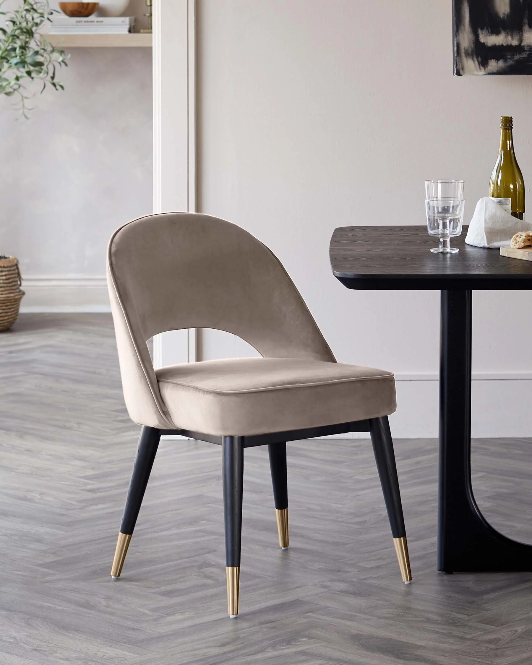 Clover Champagne Velvet Dining Chair - Image 3