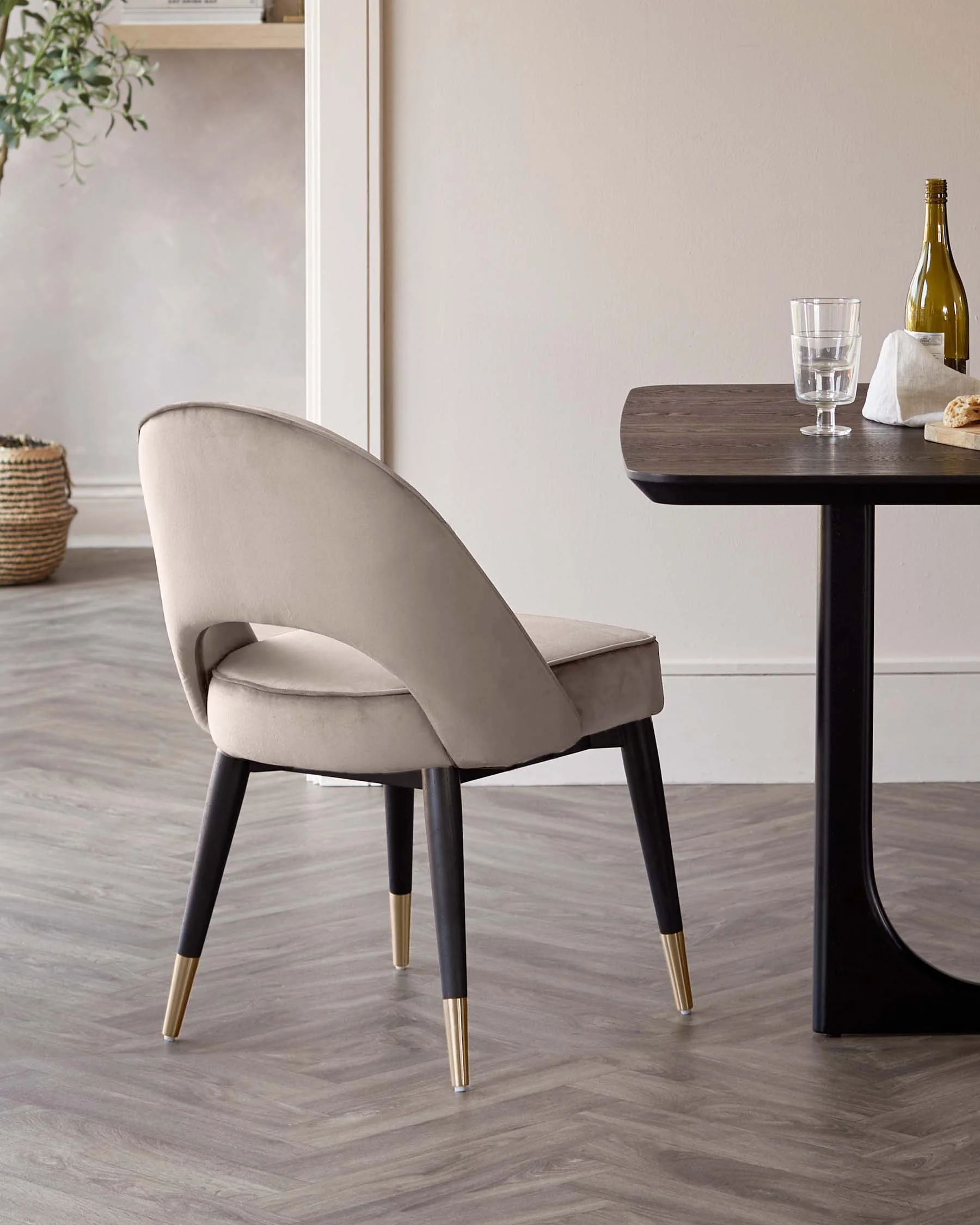 Clover Champagne Velvet Dining Chair - Image 6