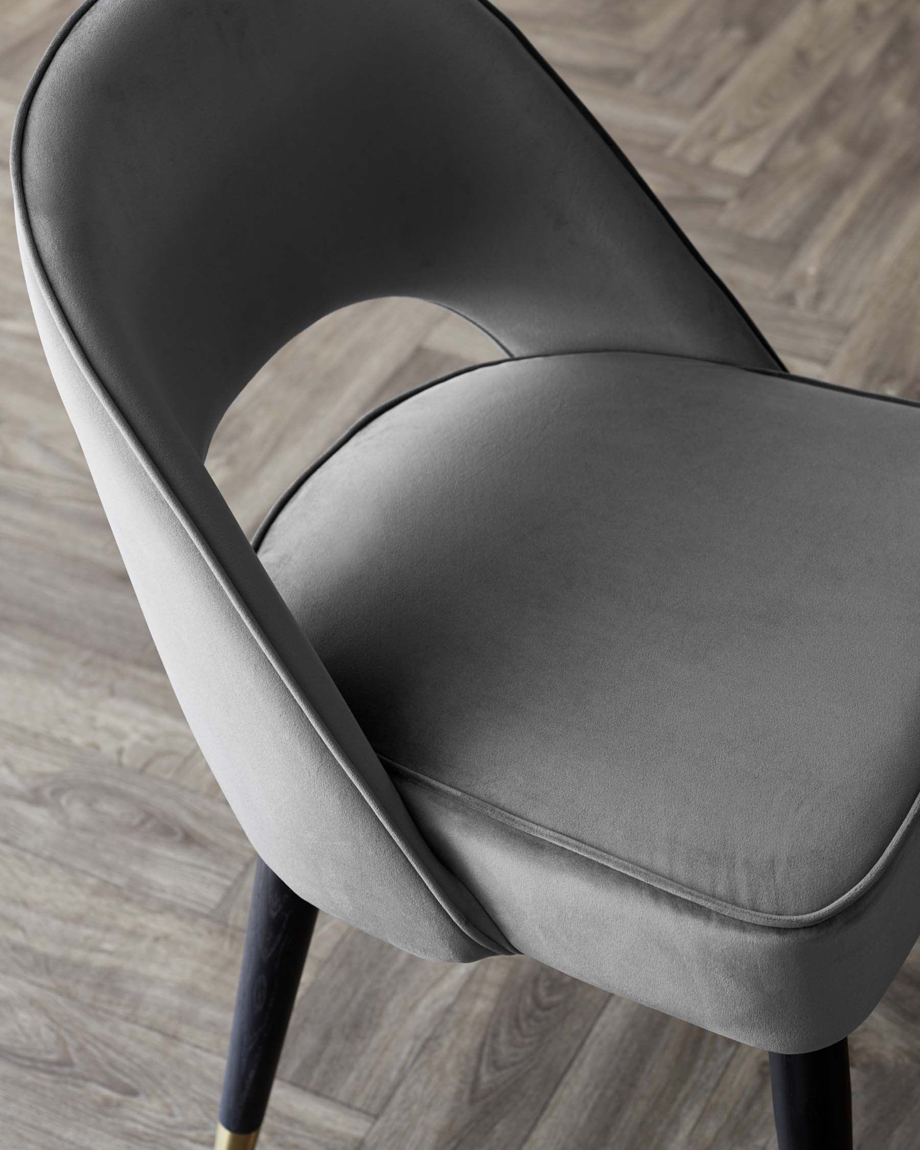 Clover Dark Grey Velvet Dining Chair - Image 5