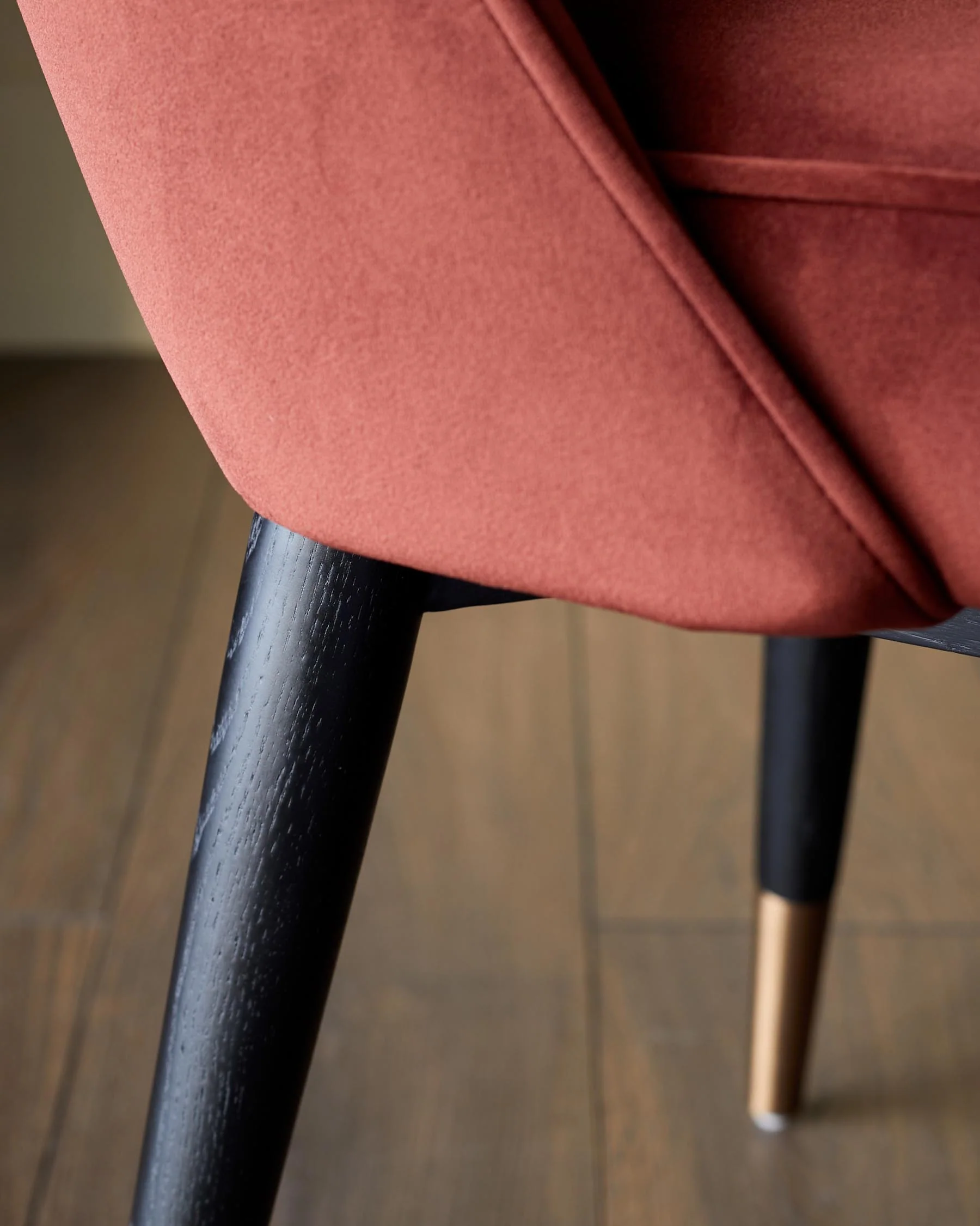 Clover toffee red velvet dining chair - Image 5