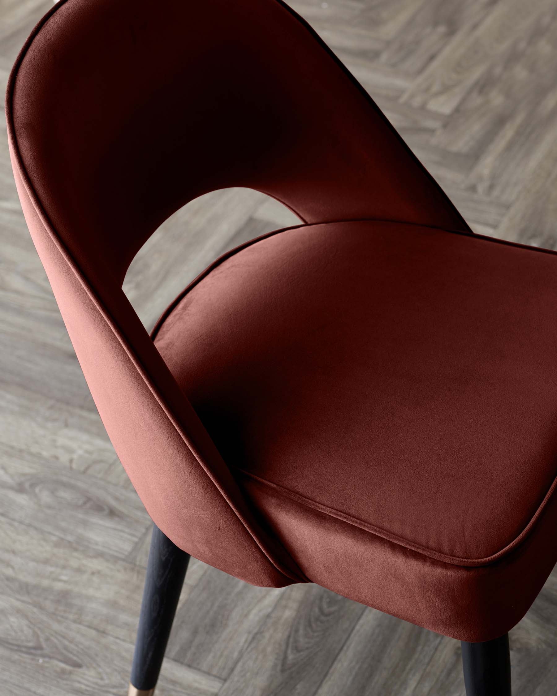 Clover toffee red velvet dining chair - Image 7