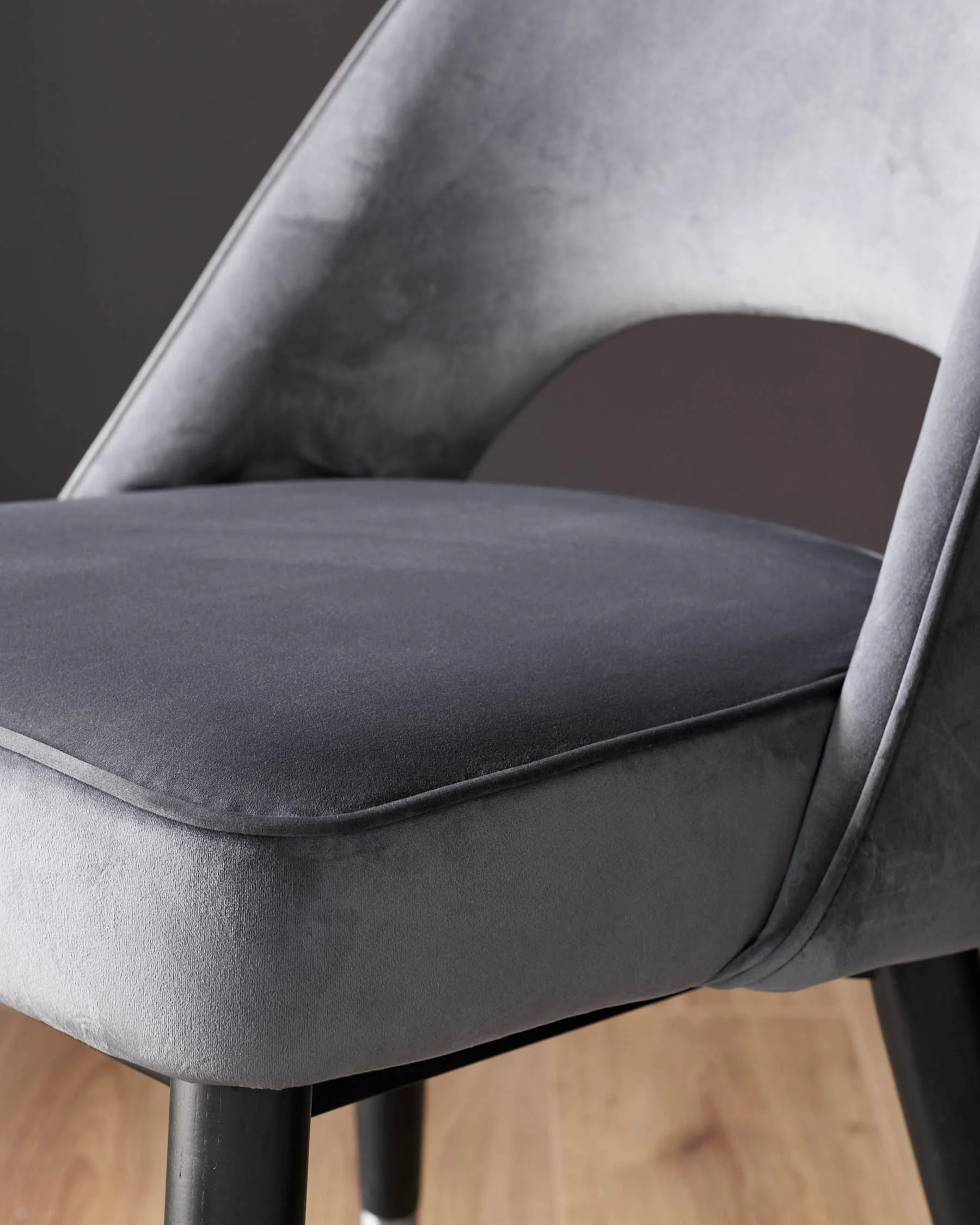 Clover dark grey velvet dining chair - Image 5