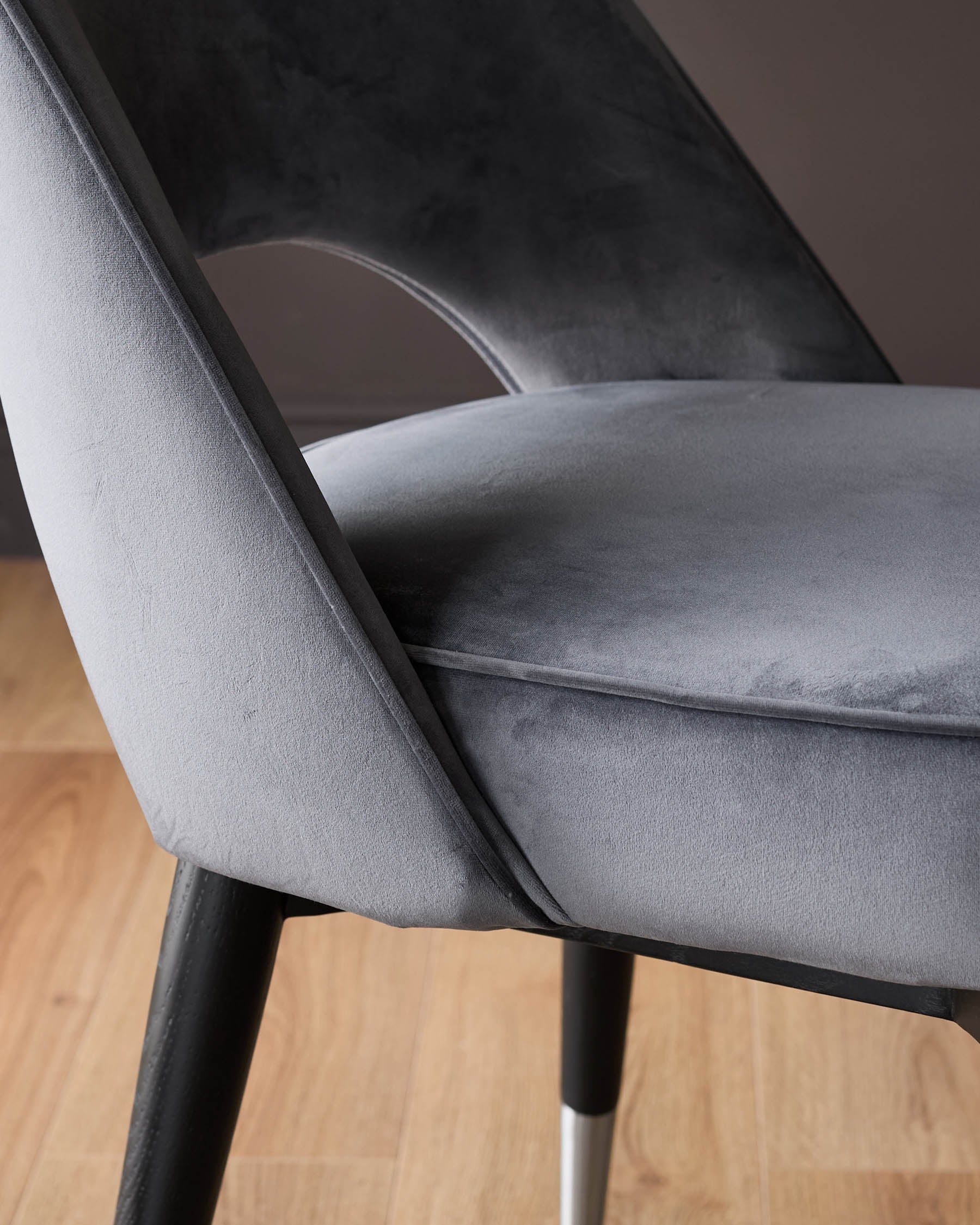 Clover dark grey velvet dining chair - Image 6