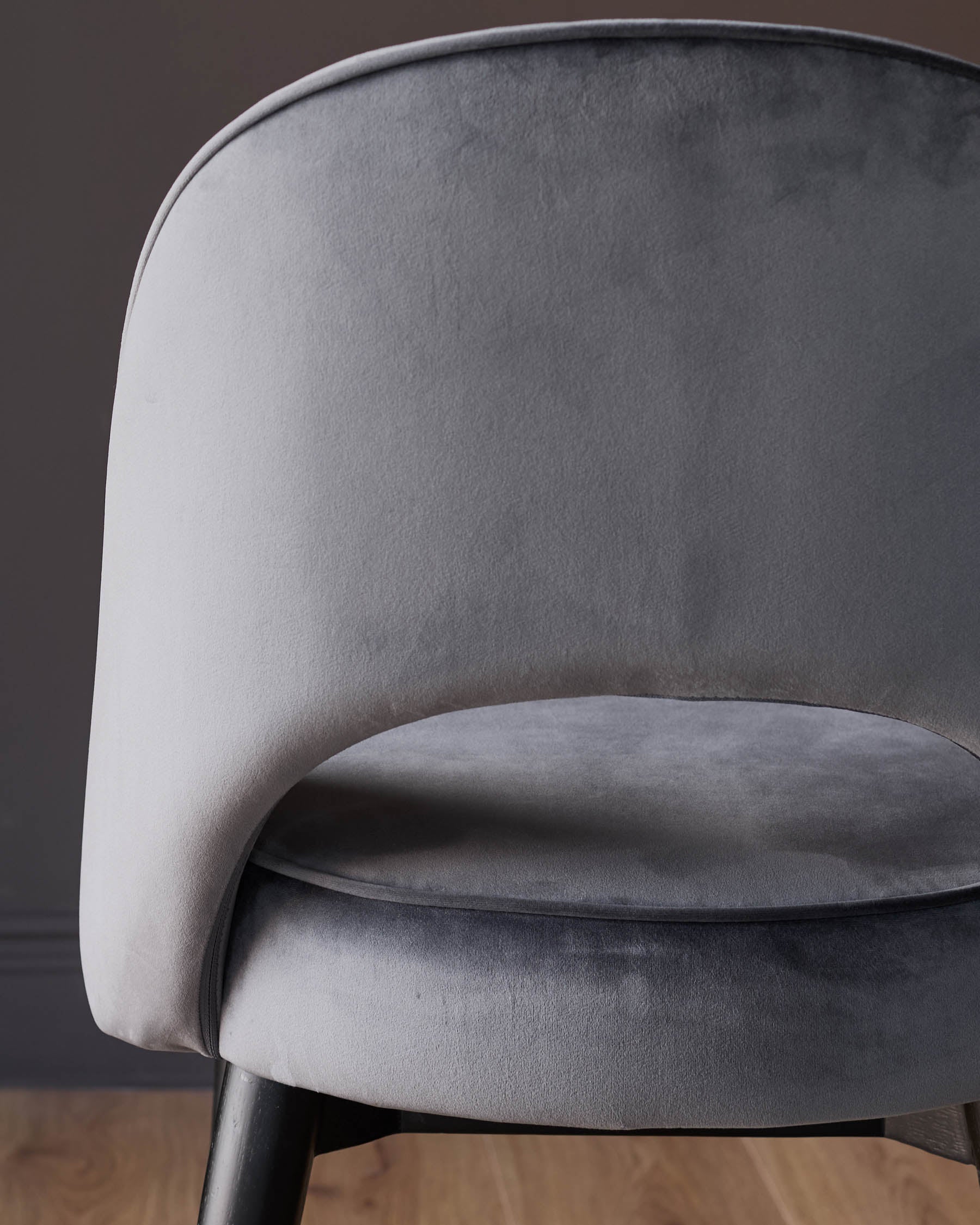 Clover dark grey velvet dining chair - Image 7
