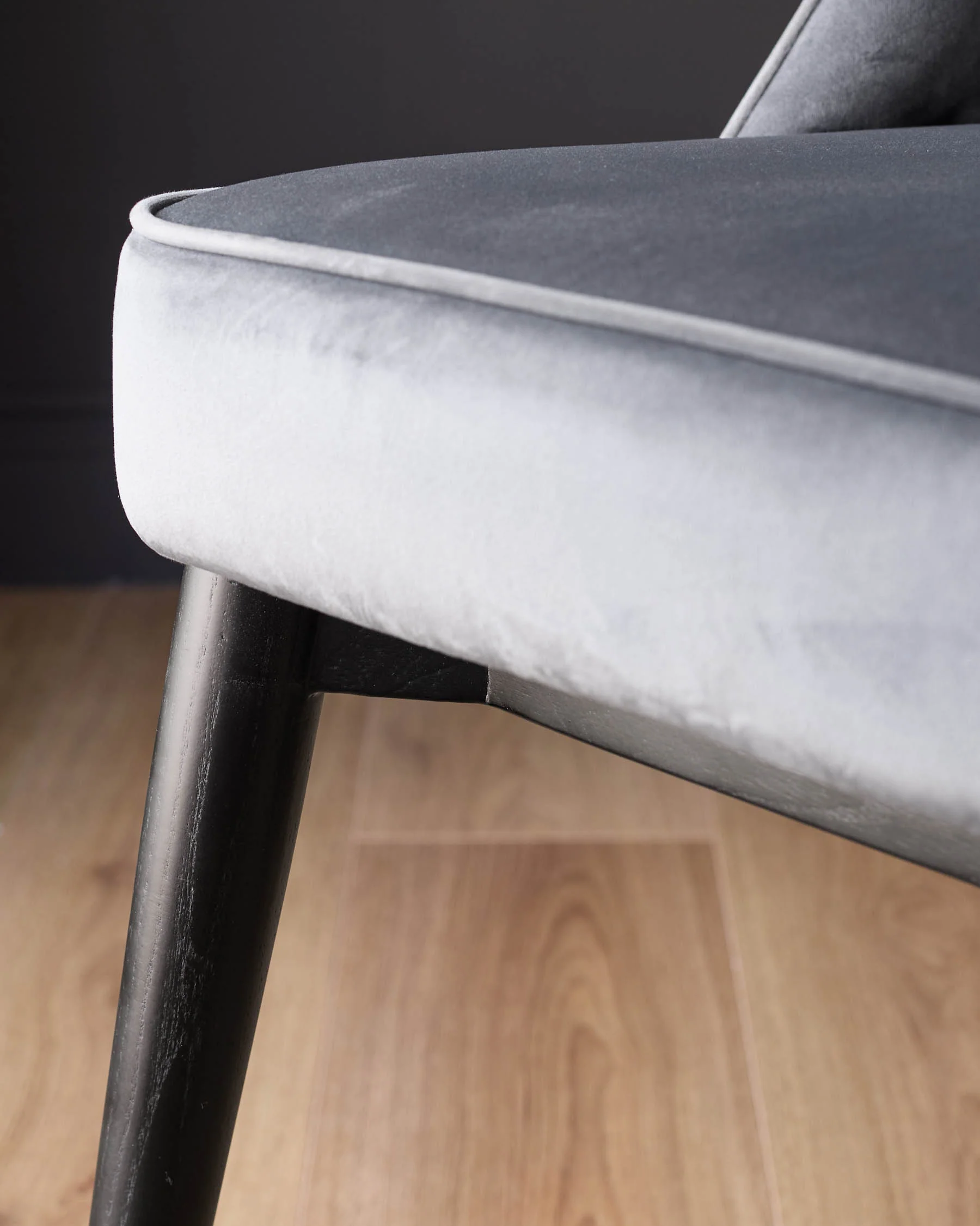 Clover dark grey velvet dining chair - Image 8