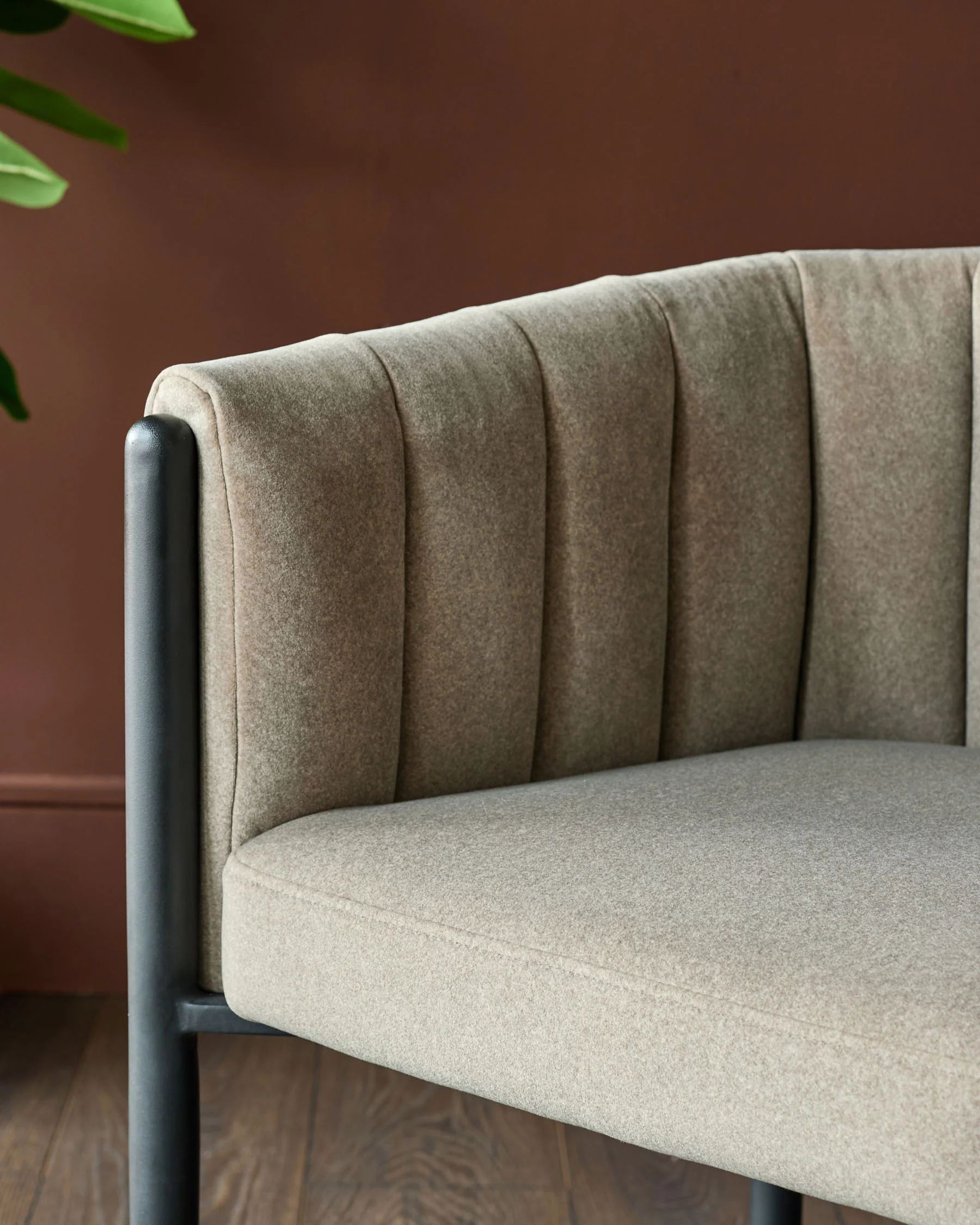 Cole mocha plush fabric dining chair - Image 5