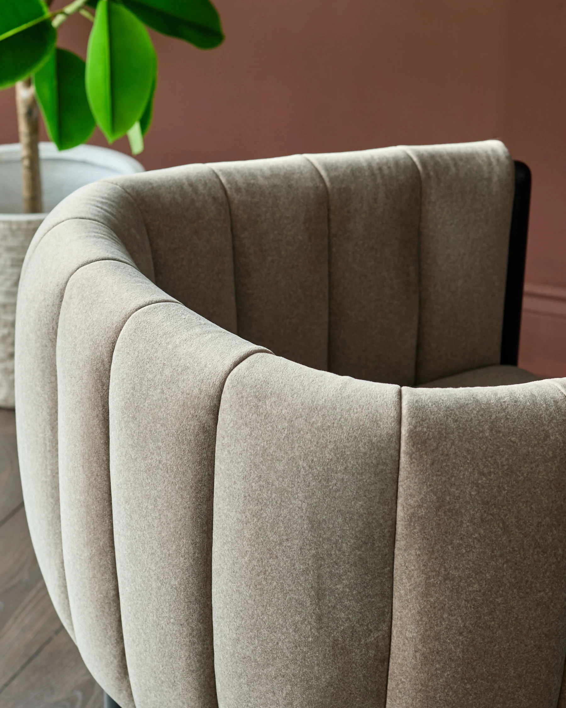Cole mocha plush fabric dining chair - Image 6