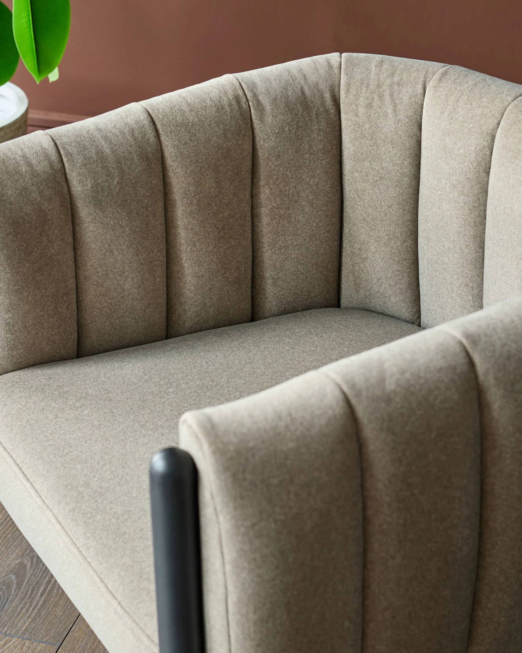 Cole mocha plush fabric dining chair - Image 7